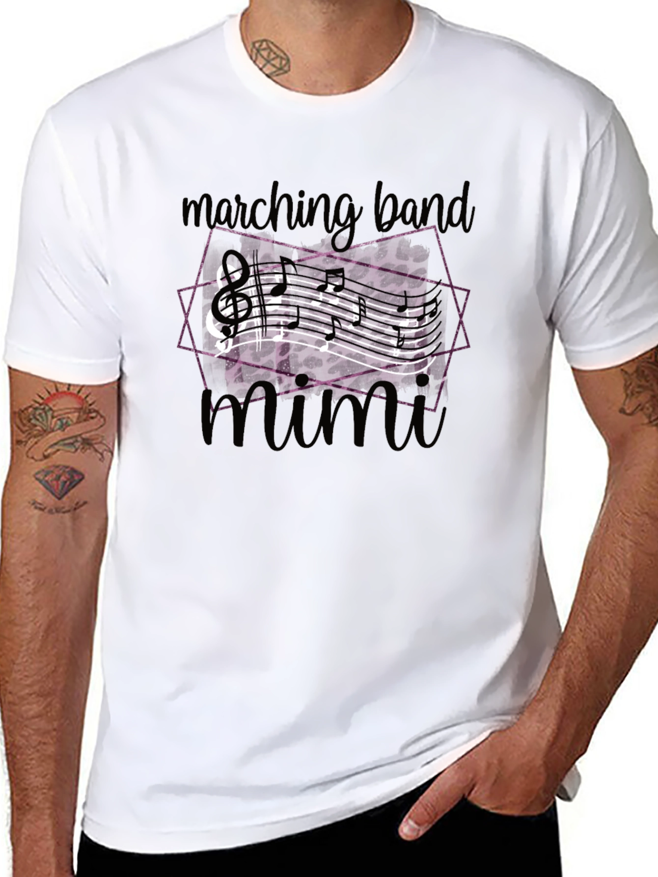 Marching Band Mimi T-Shirt - Music Notes Design