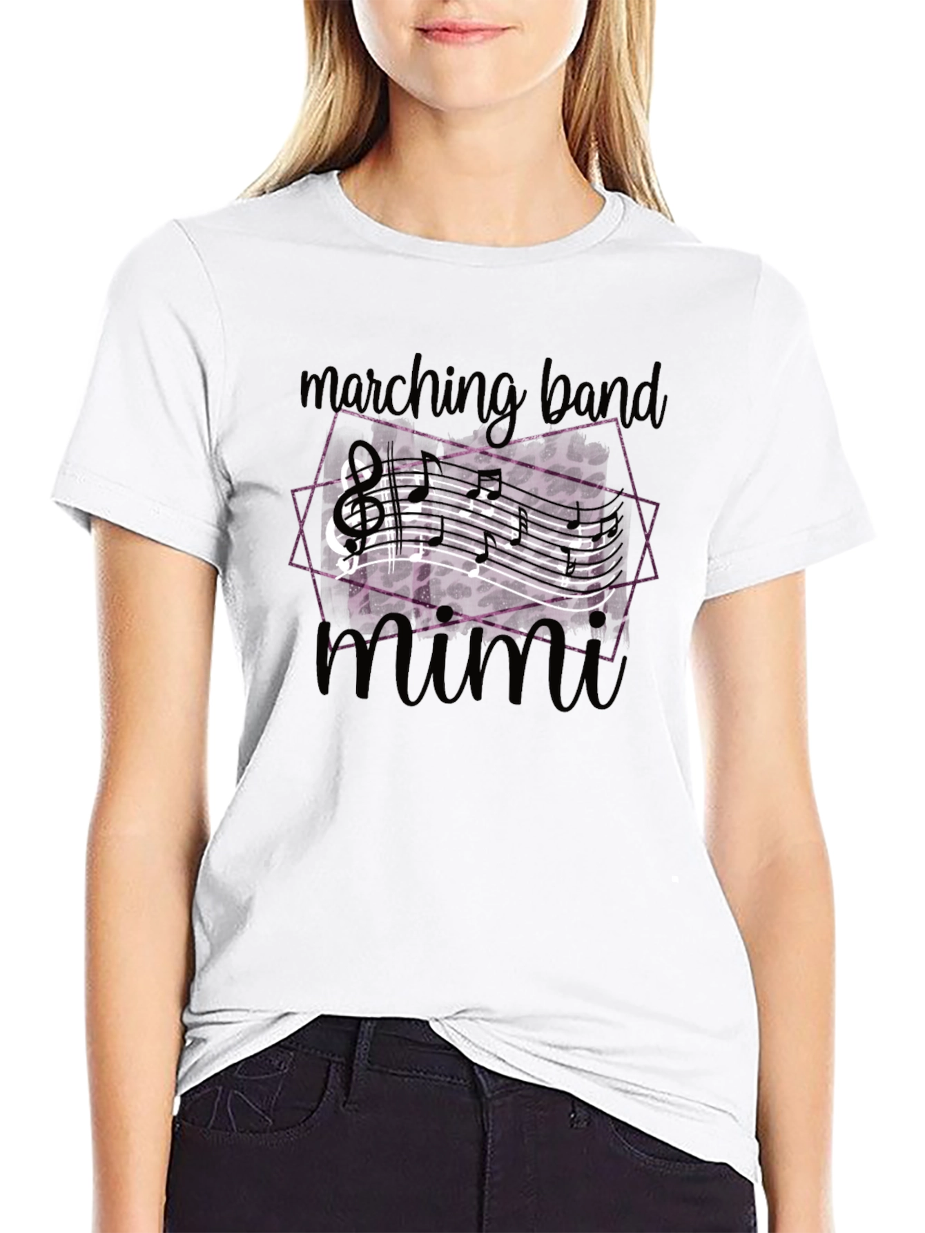 Marching Band Mimi T-Shirt - Music Notes Design
