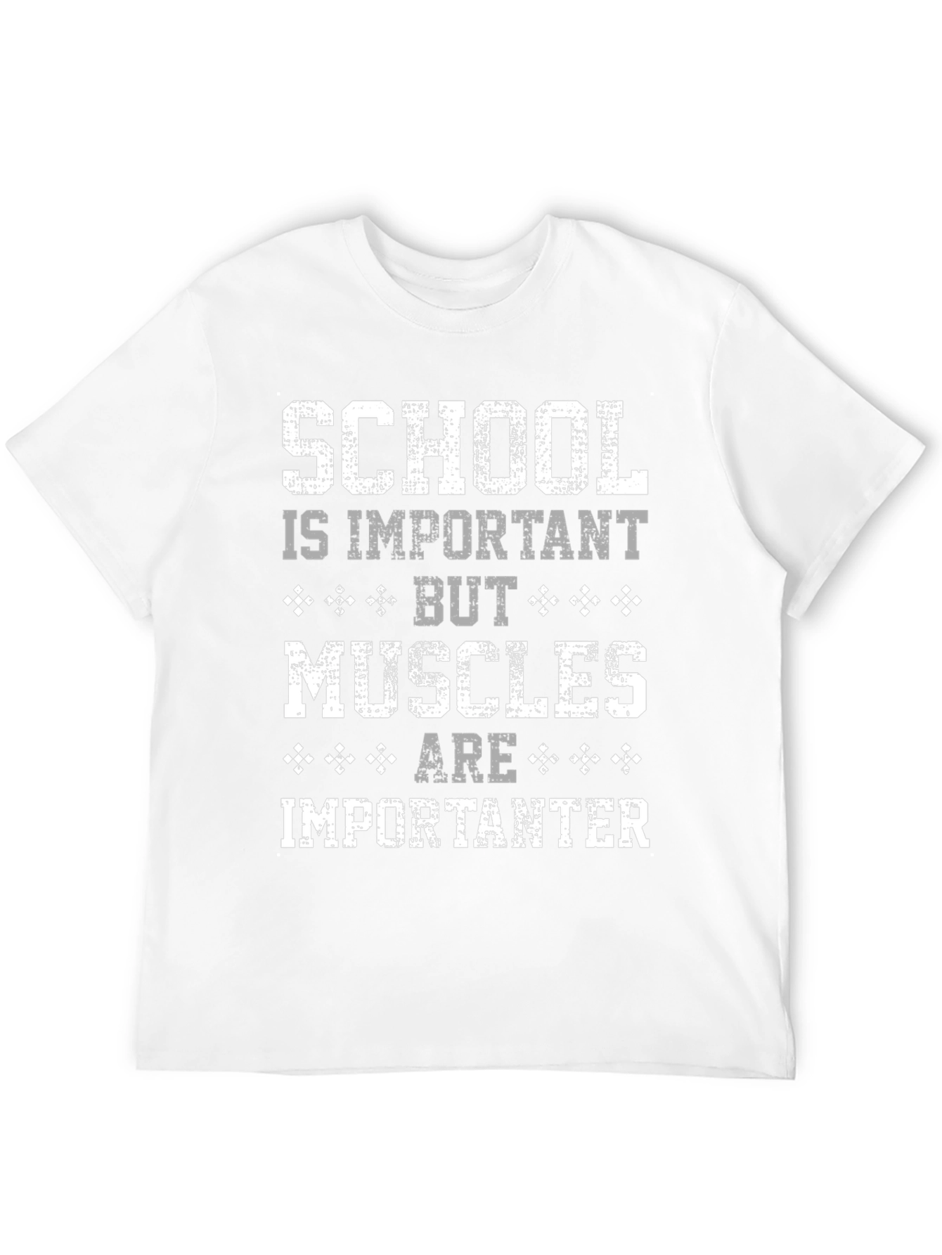 Funny Gym T-Shirt: School vs. Muscles