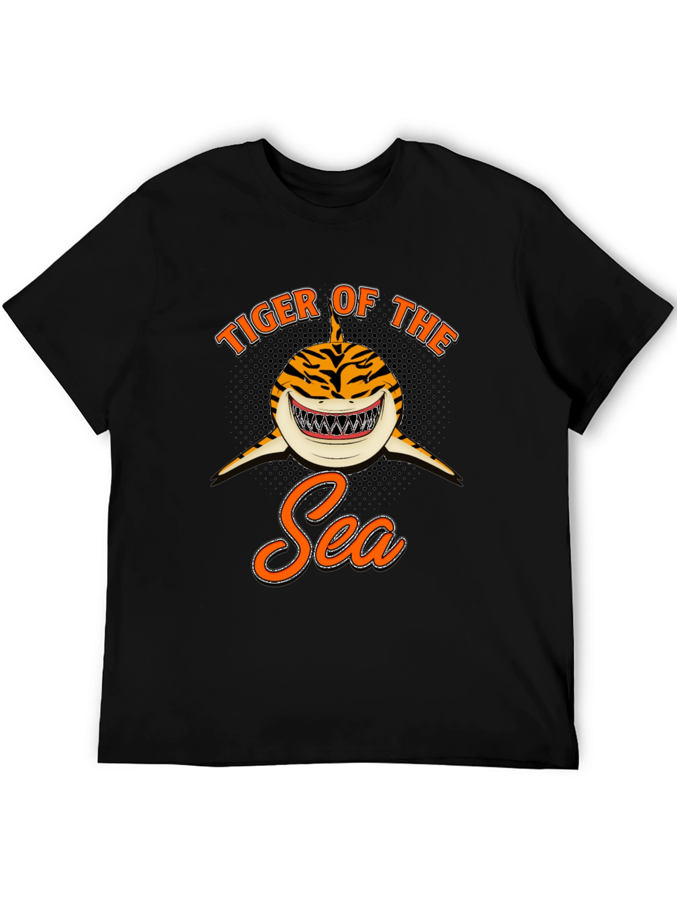 Tiger Shark of the Sea Black T-Shirt