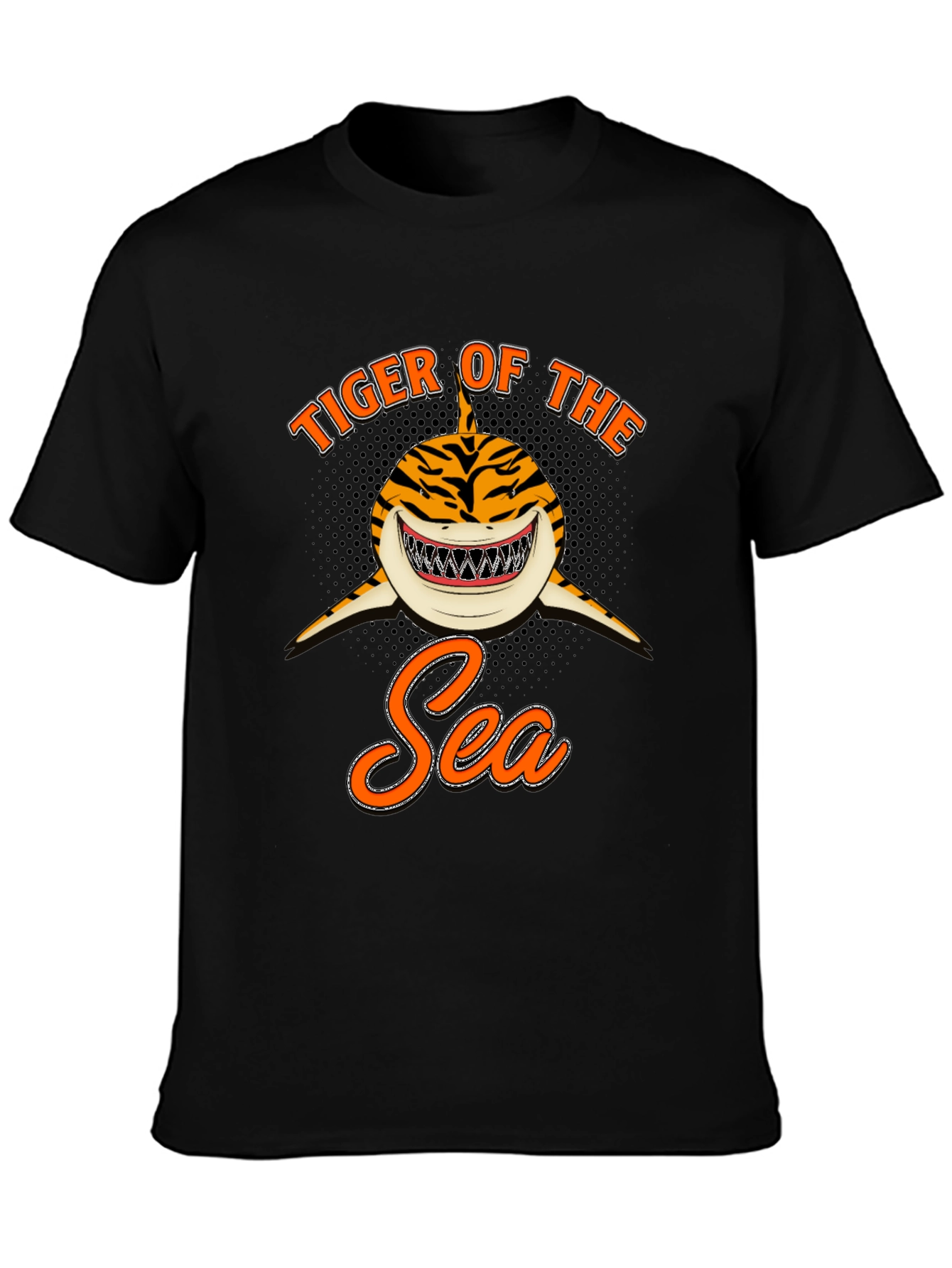 Tiger Shark of the Sea Black T-Shirt