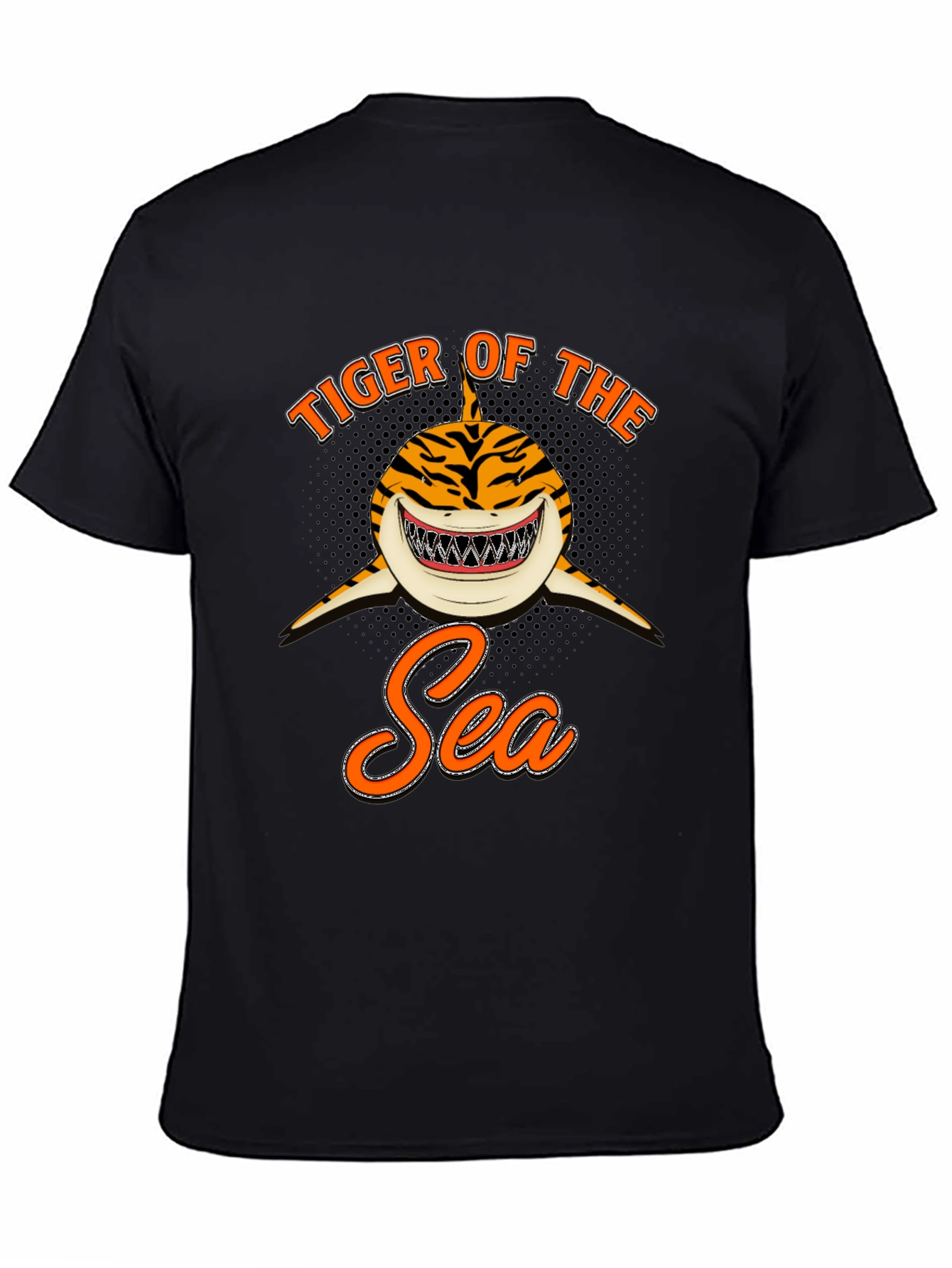 Tiger Shark of the Sea Black T-Shirt
