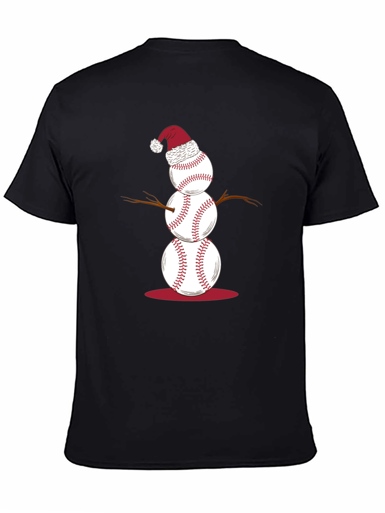 Baseball Snowman T-Shirt - Holiday Fun!