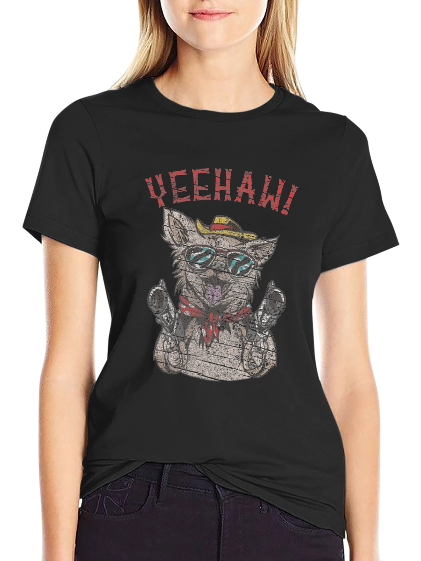 Yeehaw Dog T-Shirt - Novelty Graphic Tee