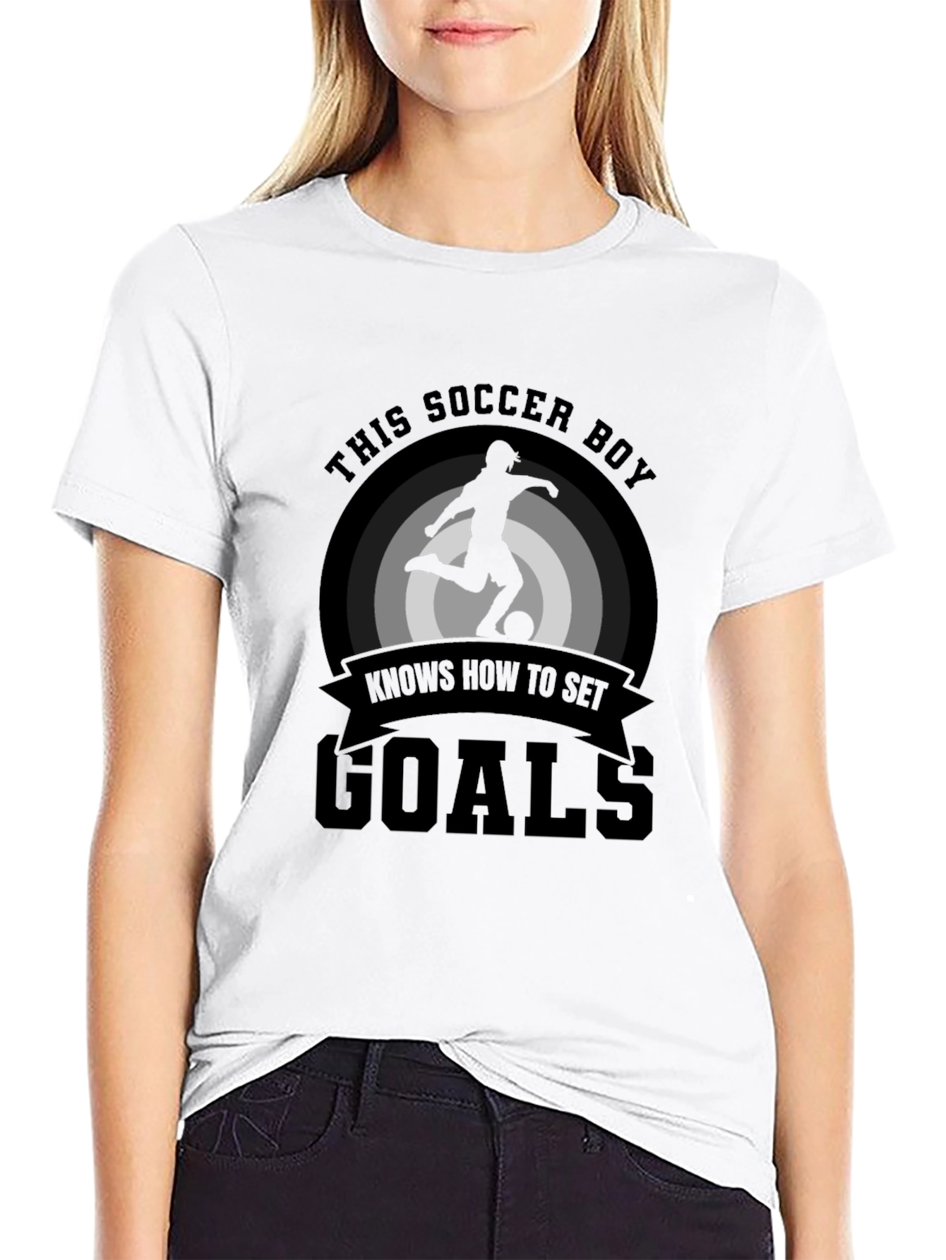 Soccer Boy Goals T-Shirt - Black