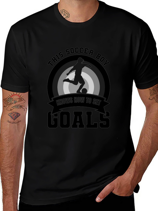 Soccer Boy Goals T-Shirt - Black