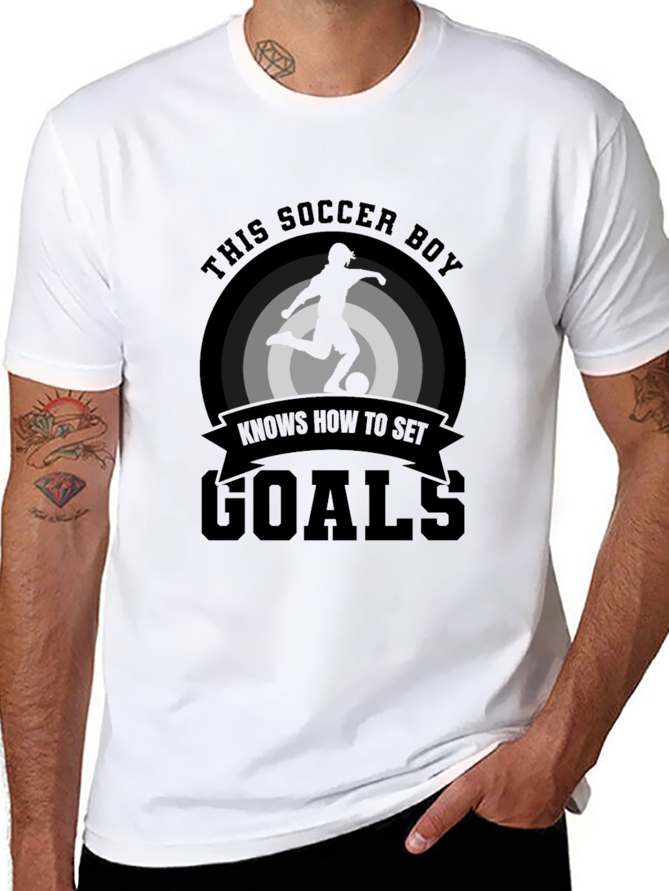 Soccer Boy Goals T-Shirt - Black