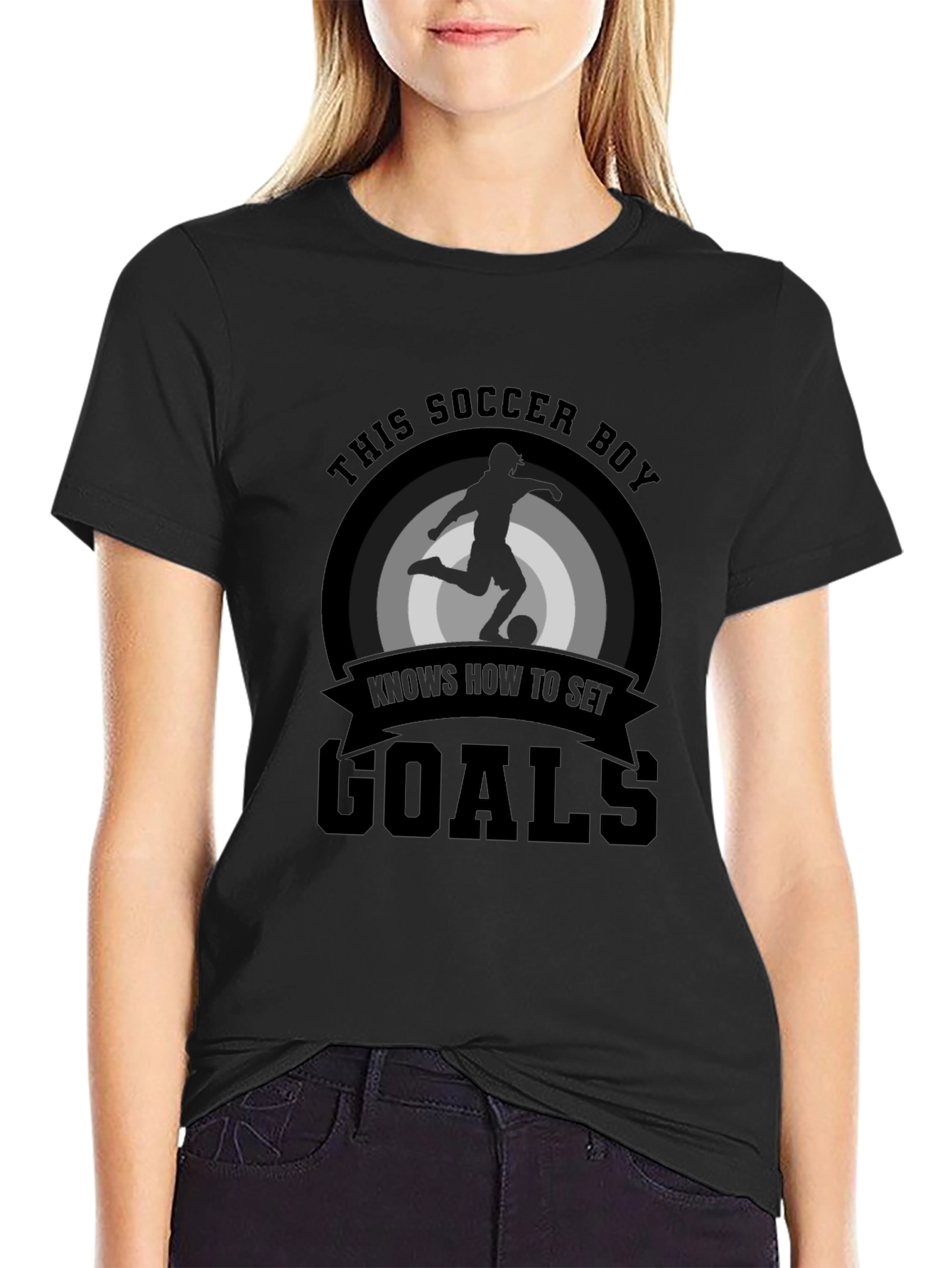 Soccer Boy Goals T-Shirt - Black