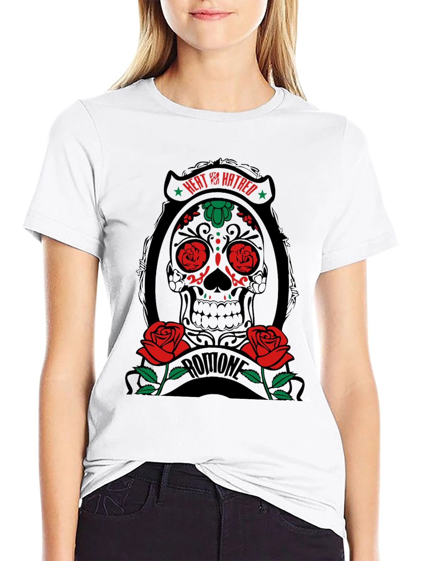 Heat & Hatred Skull Graphic Tee - Black