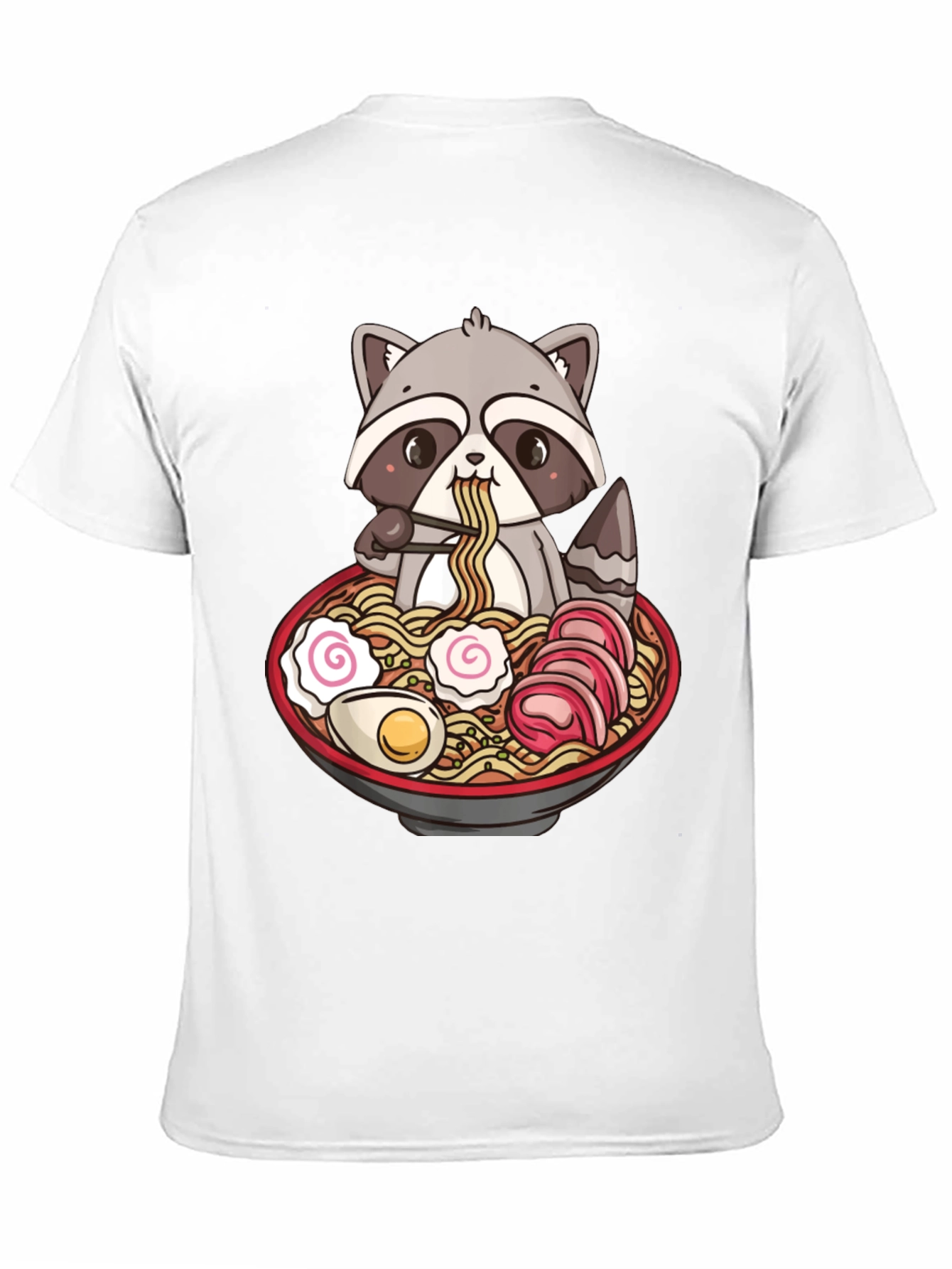 Ramen Raccoon Graphic T-Shirt - Black Cotton Tee