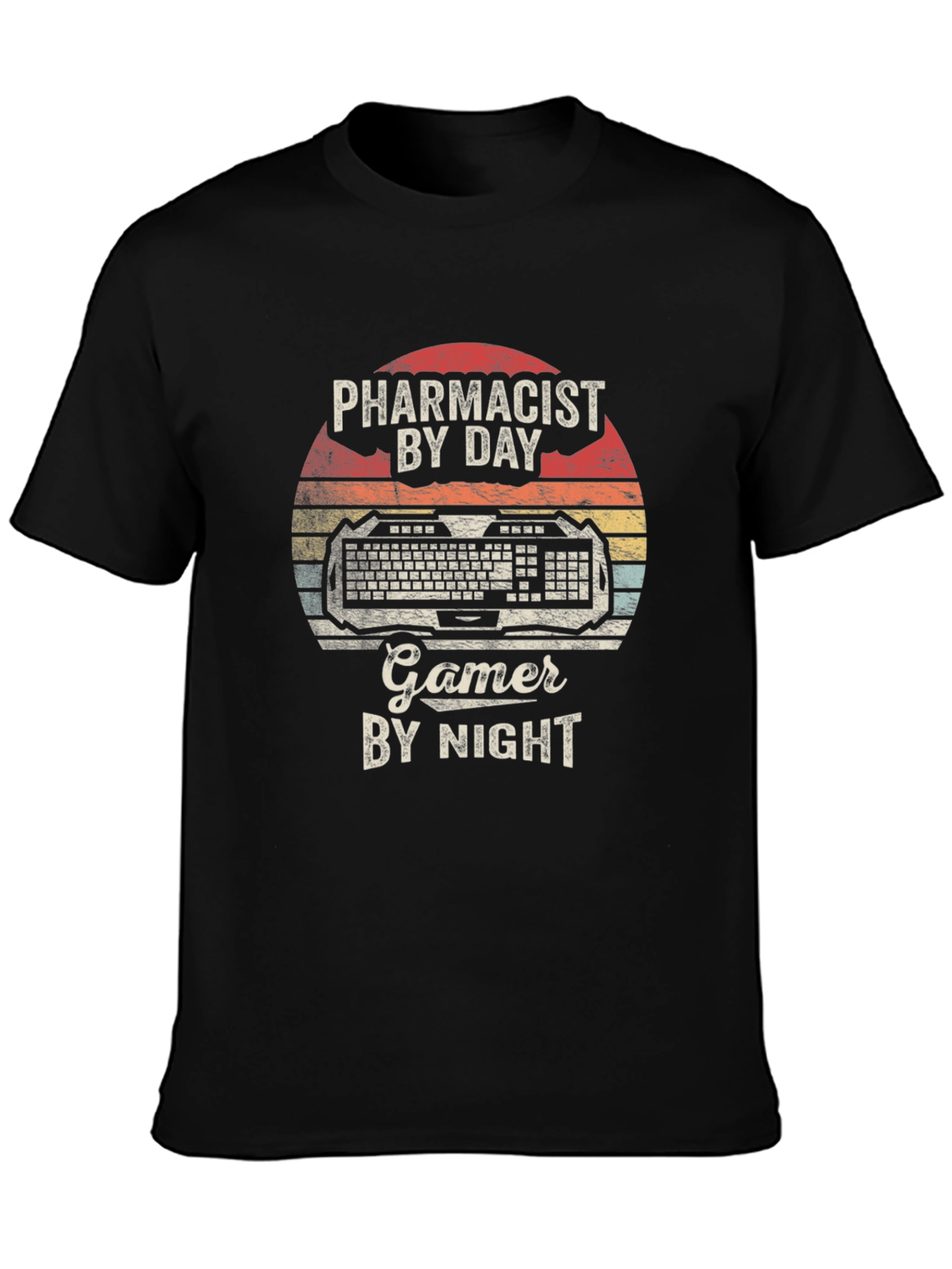 Pharmacist by Day Gamer by Night Black T-Shirt