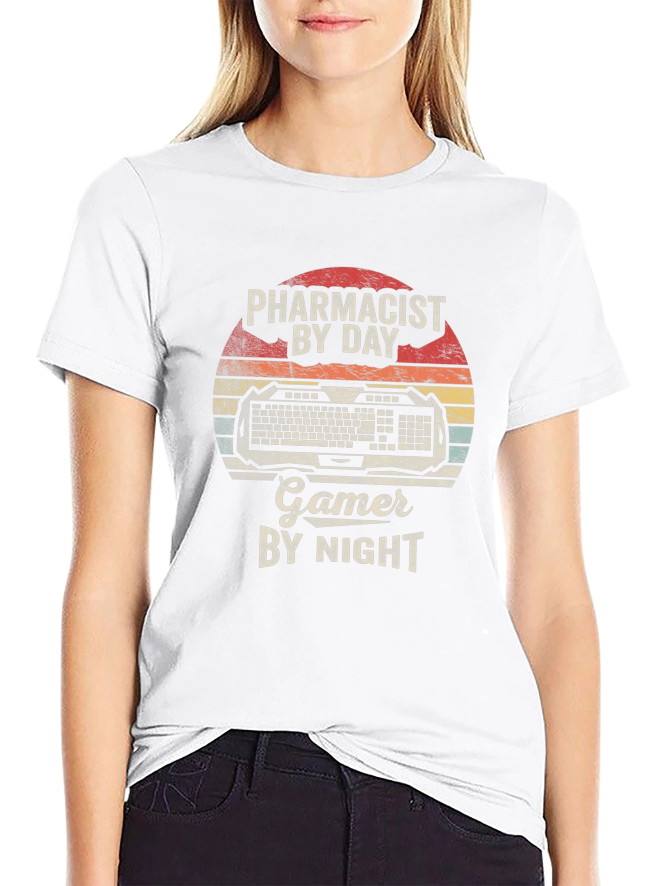 Pharmacist by Day Gamer by Night Black T-Shirt