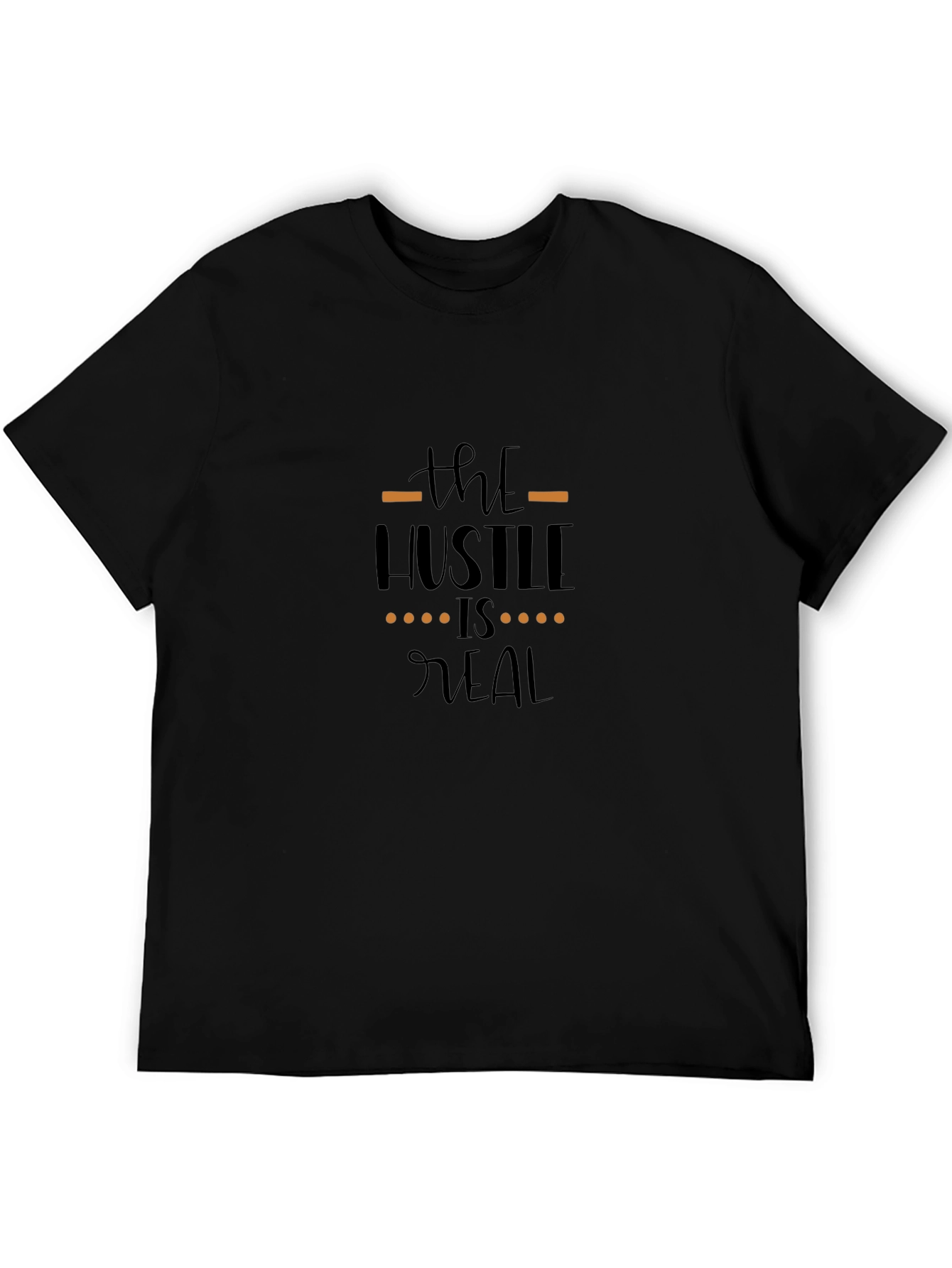 The Hustle is Real Graphic Black T-Shirt