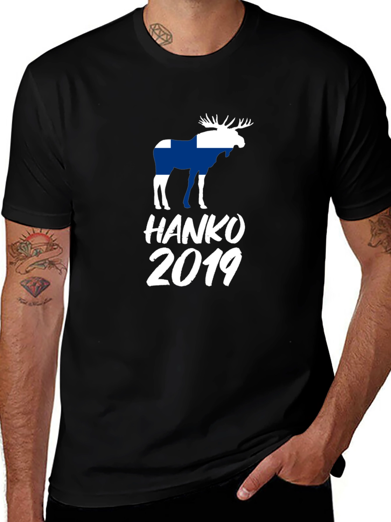 HANKO 2019 Moose Graphic Tee - Finland Flag