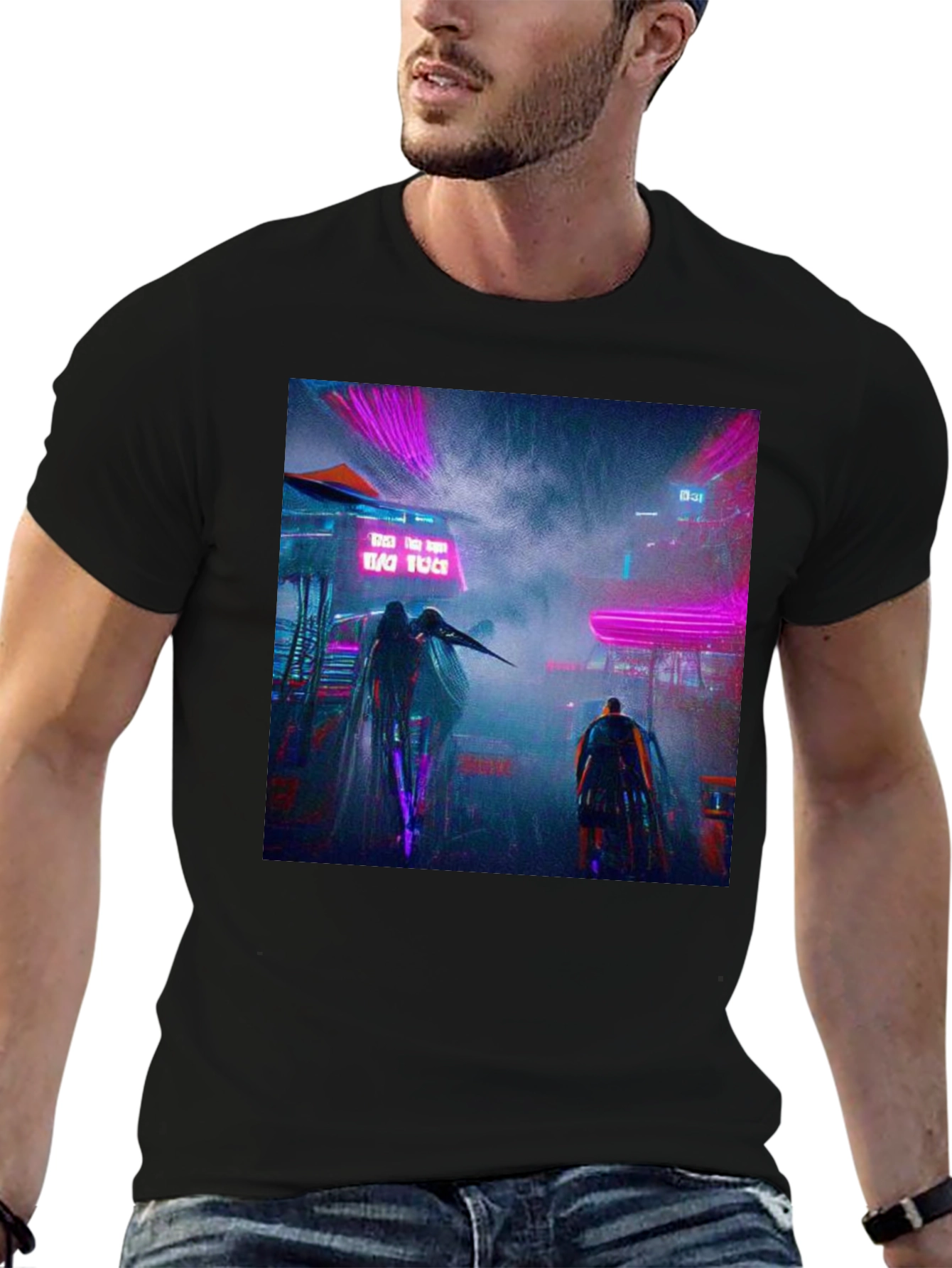Cyberpunk Cityscape Graphic Tee