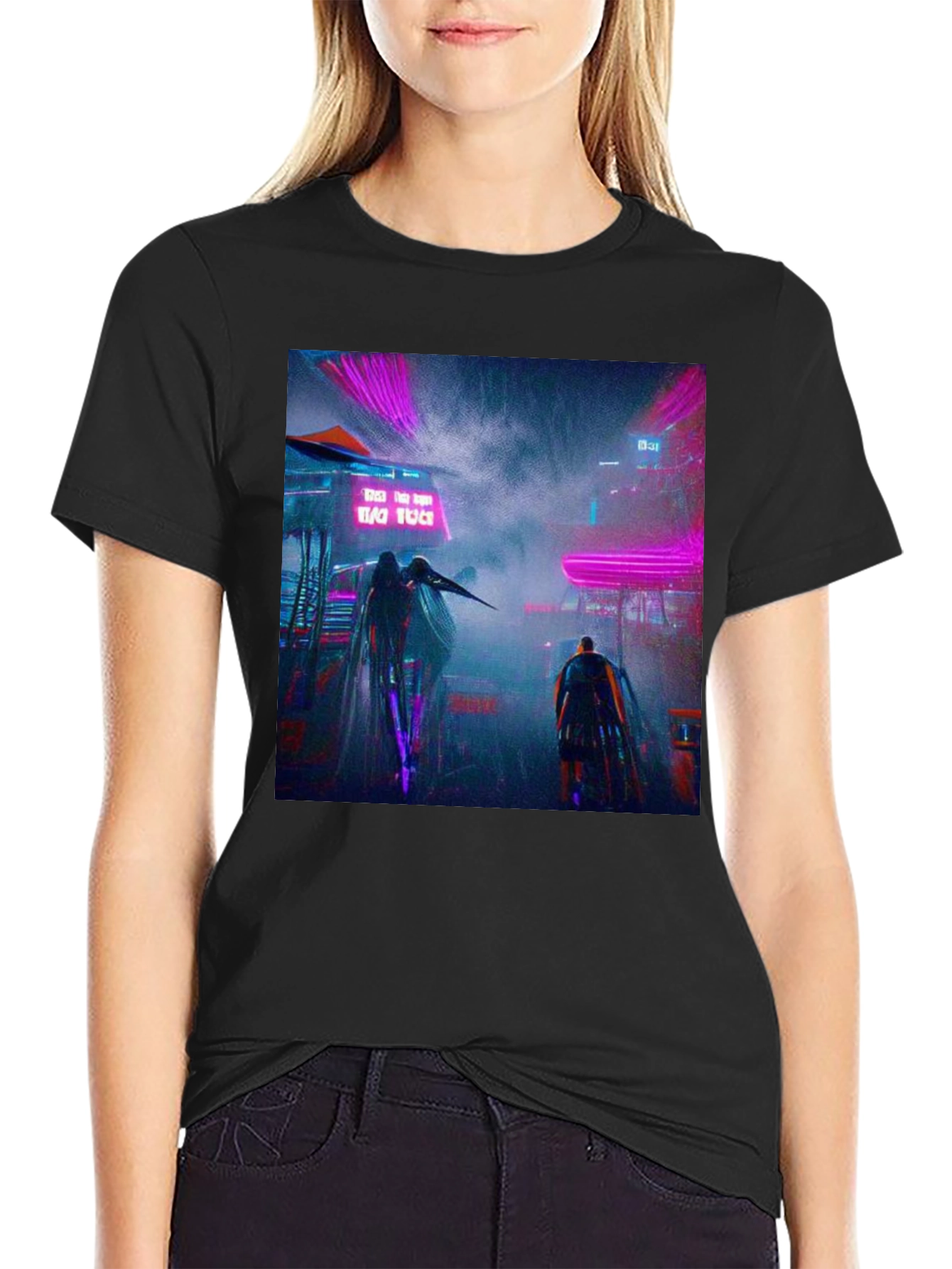 Cyberpunk Cityscape Graphic Tee