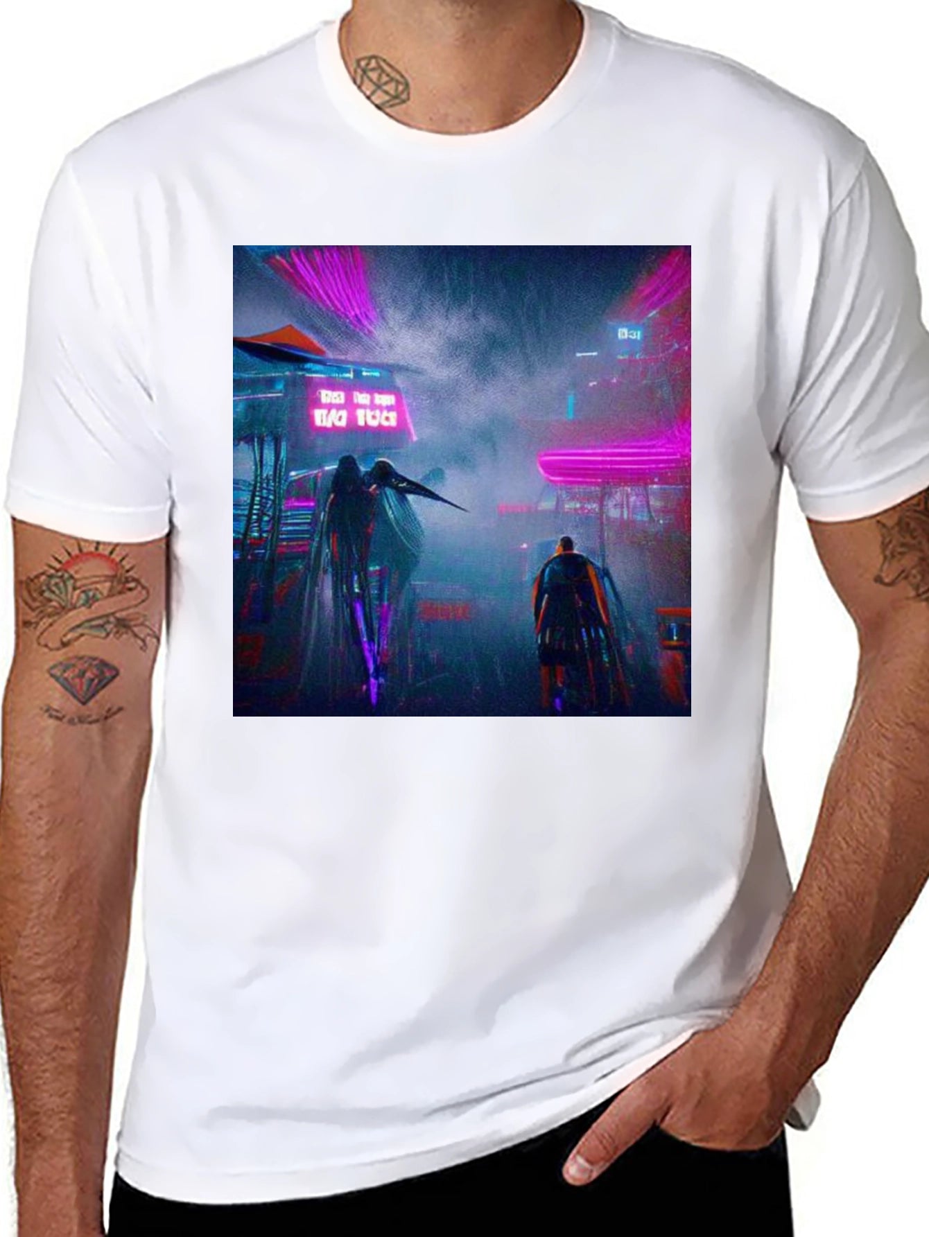 Cyberpunk Cityscape Graphic Tee
