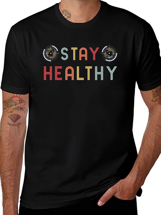 Stay Healthy Graphic Tee - Black Cotton