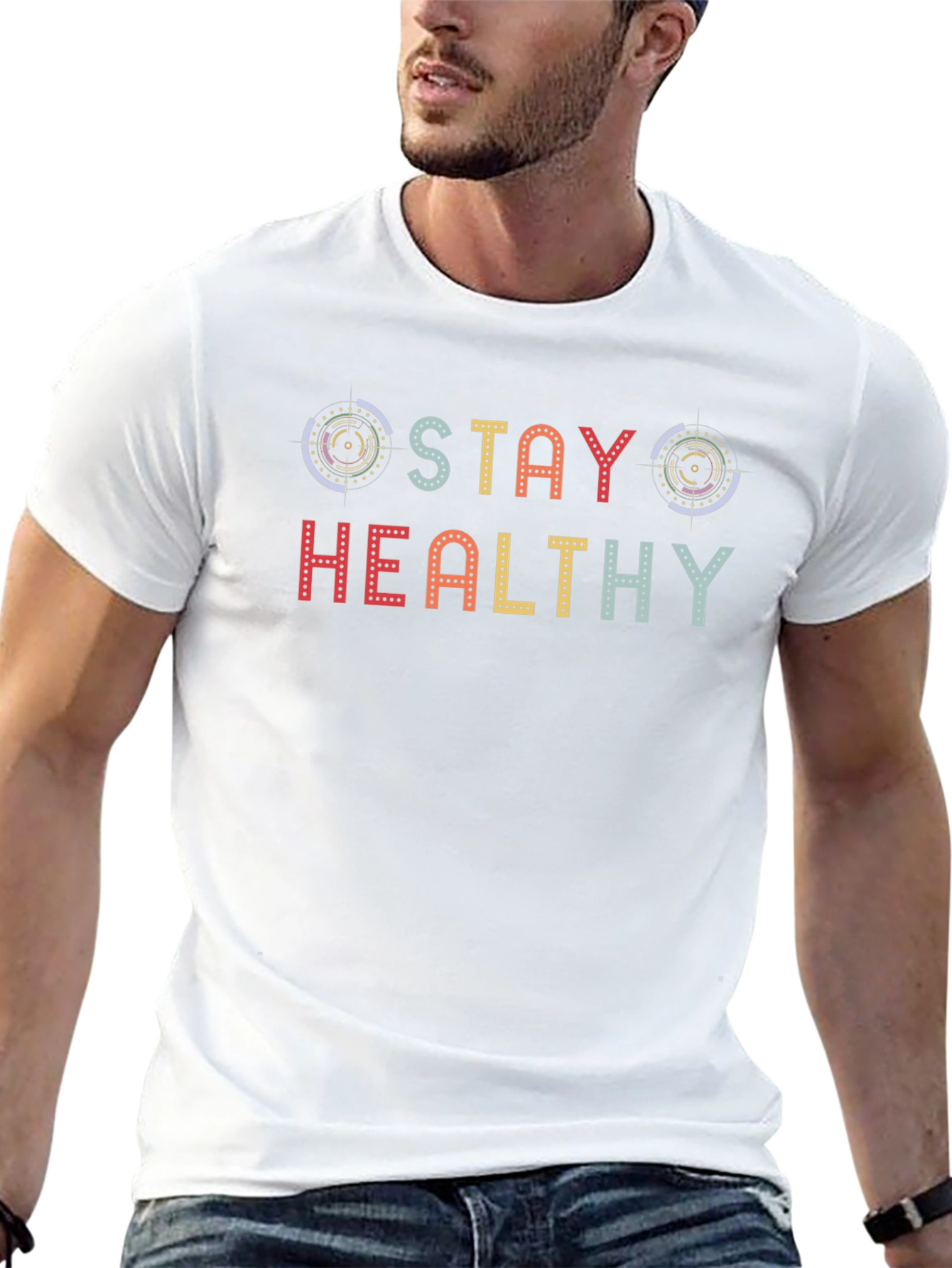 Stay Healthy Graphic Tee - Black Cotton