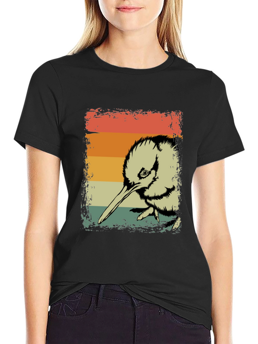 Retro Kiwi Bird Graphic T-Shirt