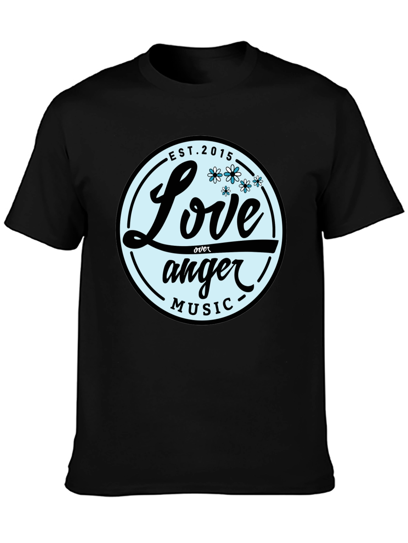 Love Over Anger Music Black T-Shirt