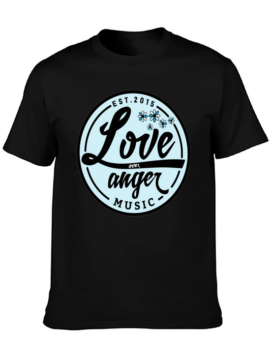 Love Over Anger Music Black T-Shirt