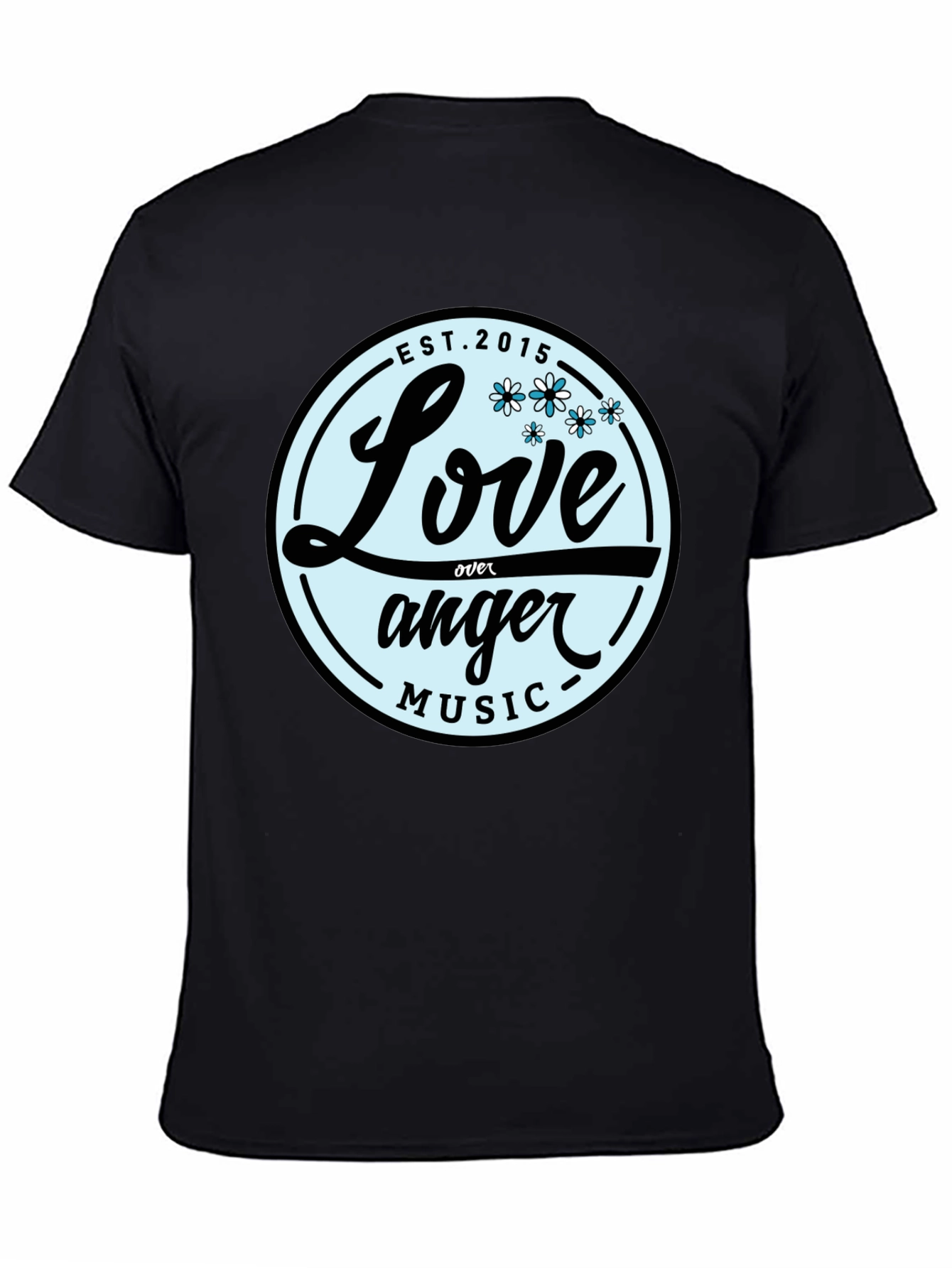 Love Over Anger Music Black T-Shirt