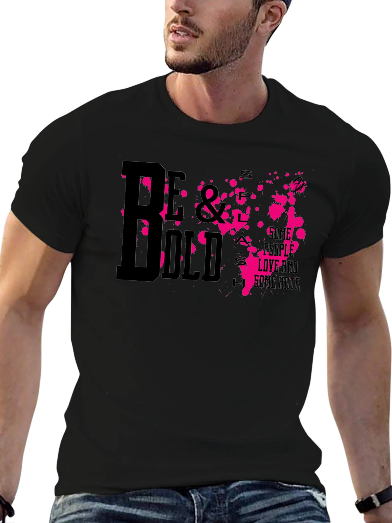 Be Bold Graphic Print Mens Black T-Shirt