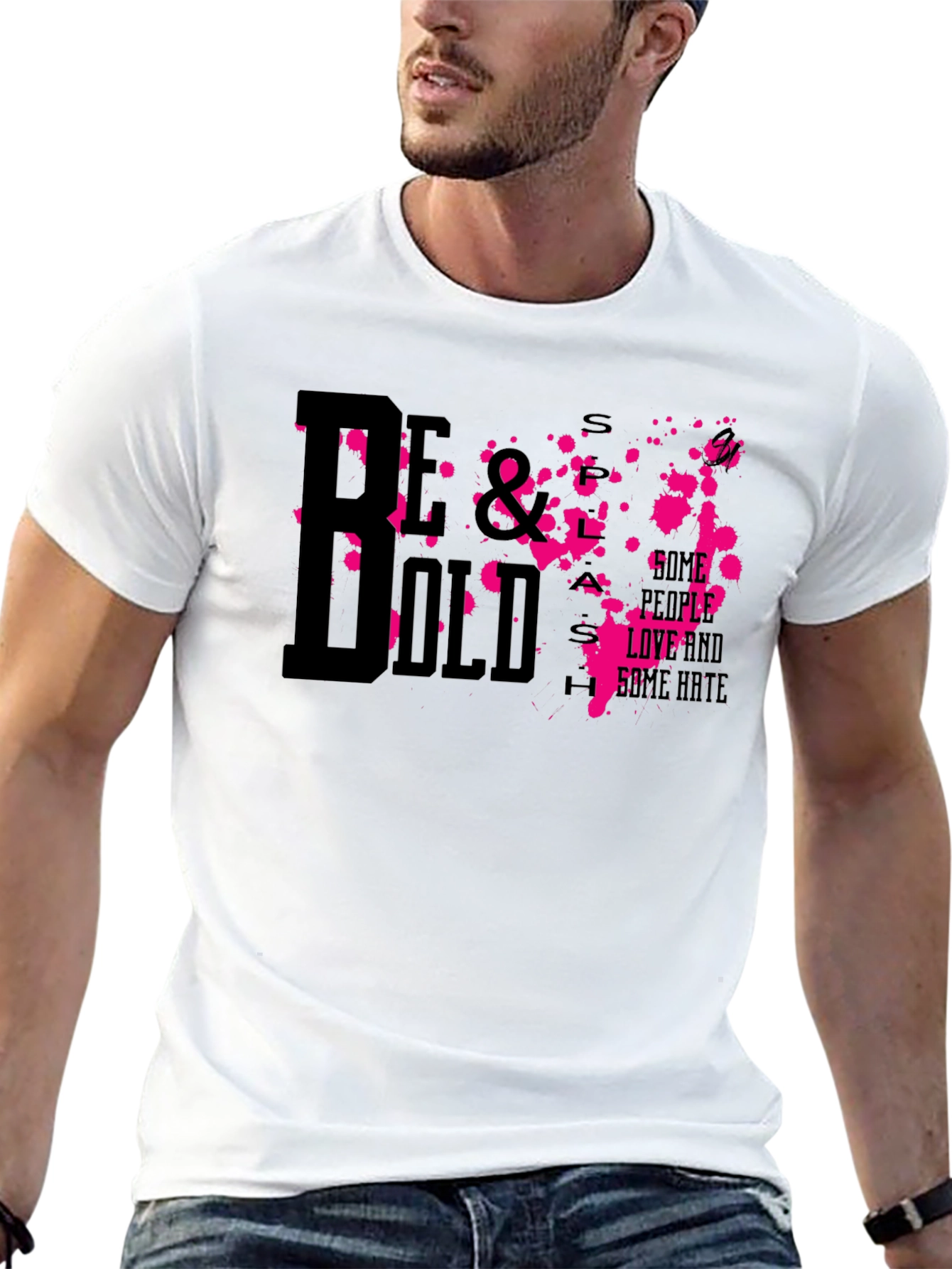 Be Bold Graphic Print Mens Black T-Shirt