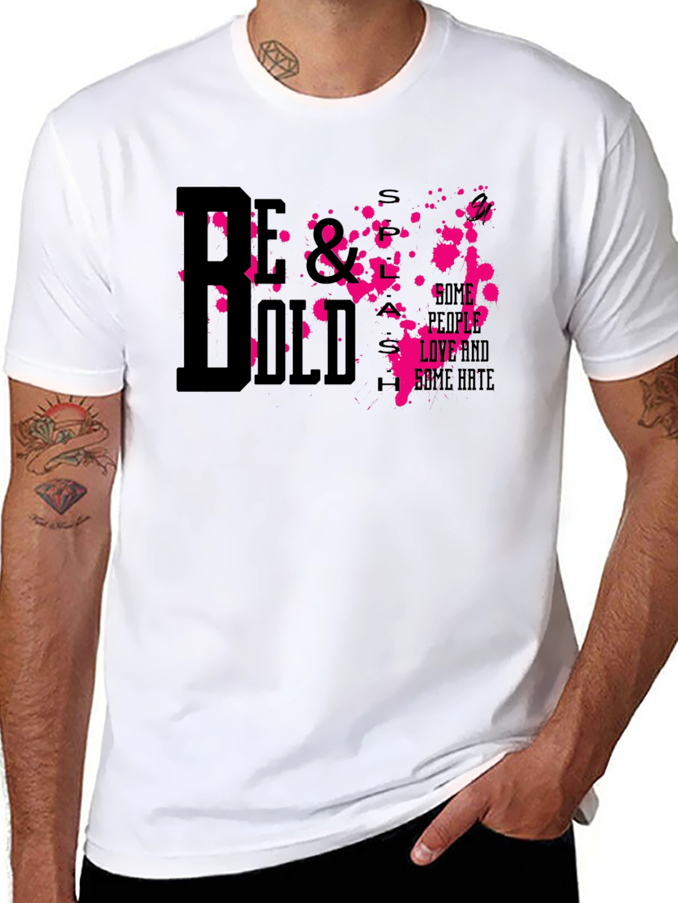 Be Bold Graphic Print Mens Black T-Shirt