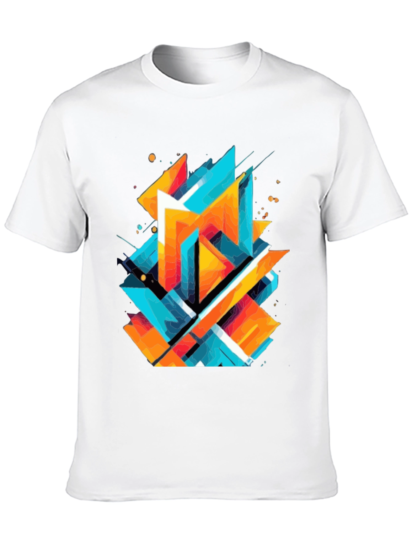 Abstract Geometric Graphic Print Black T-Shirt