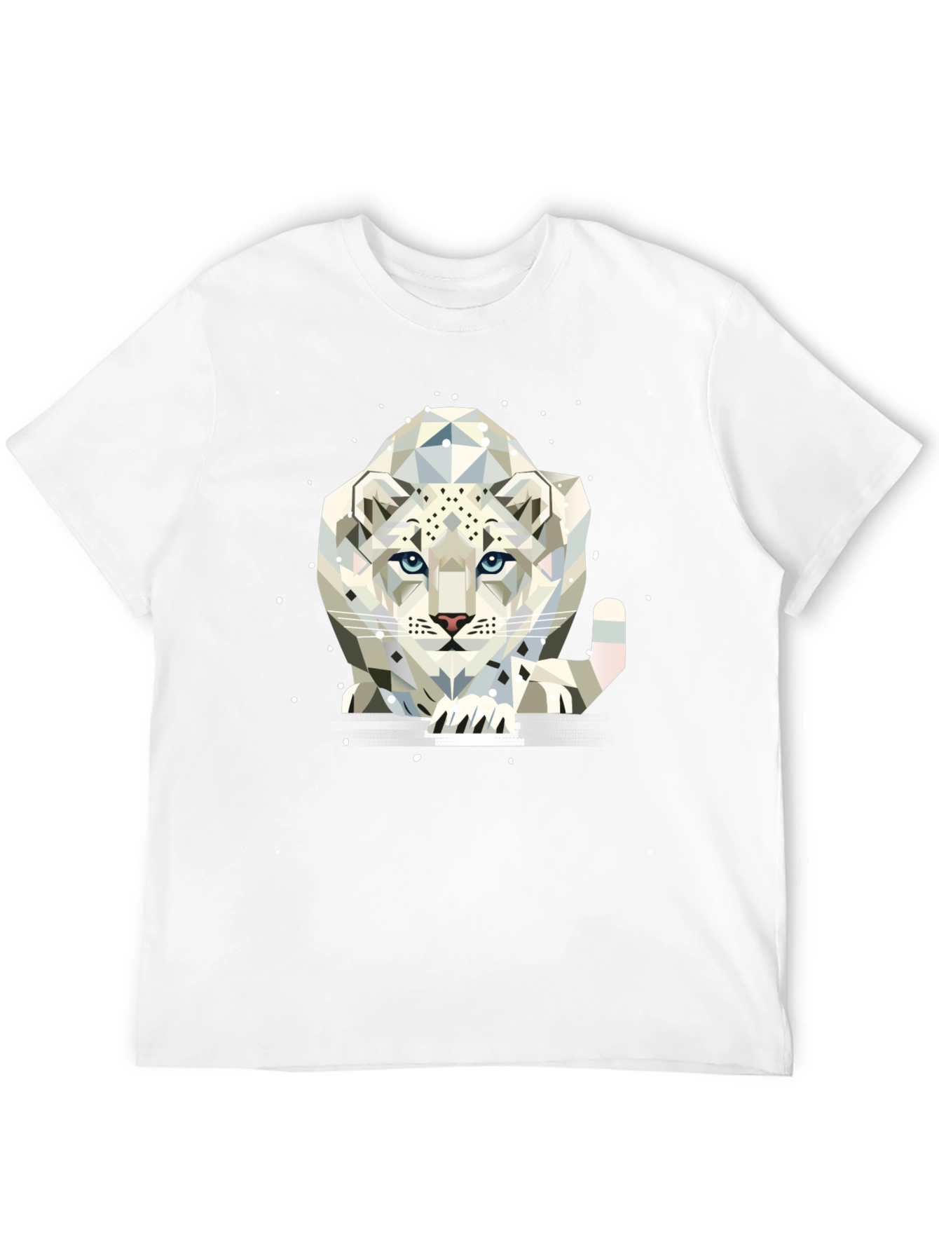 Geometric Snow Leopard T-Shirt | Cool Snow Leopard Graphic Tee | Wildlife Animal Shirt | Animal Lover Gift | Free Shipping $50+