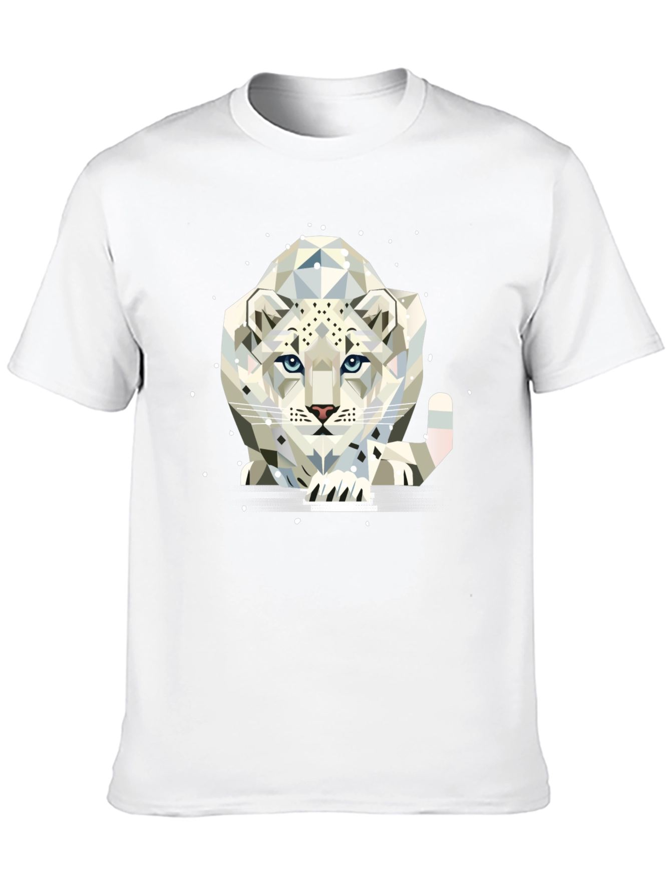 Geometric Snow Leopard T-Shirt | Cool Snow Leopard Graphic Tee | Wildlife Animal Shirt | Animal Lover Gift | Free Shipping $50+
