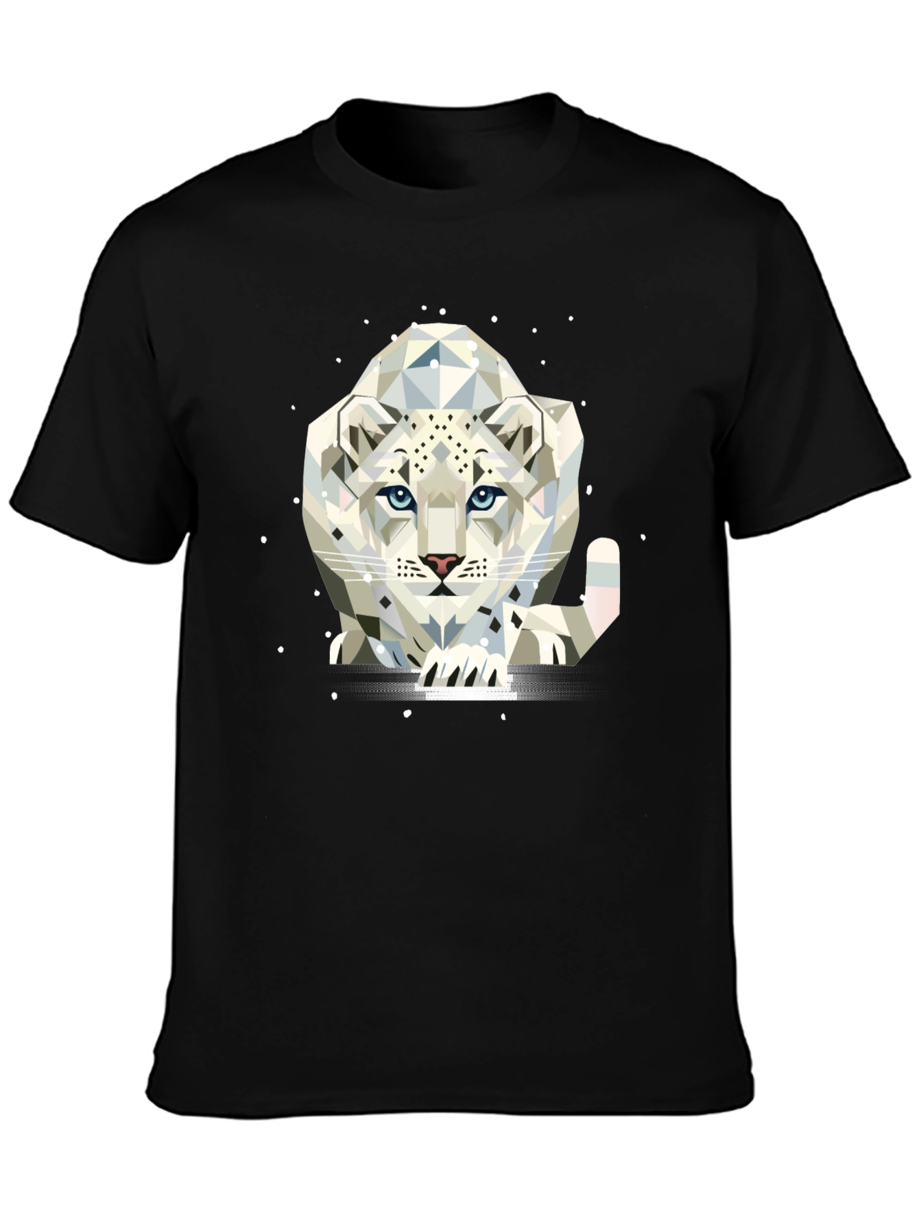 Geometric Snow Leopard T-Shirt | Cool Snow Leopard Graphic Tee | Wildlife Animal Shirt | Animal Lover Gift | Free Shipping $50+