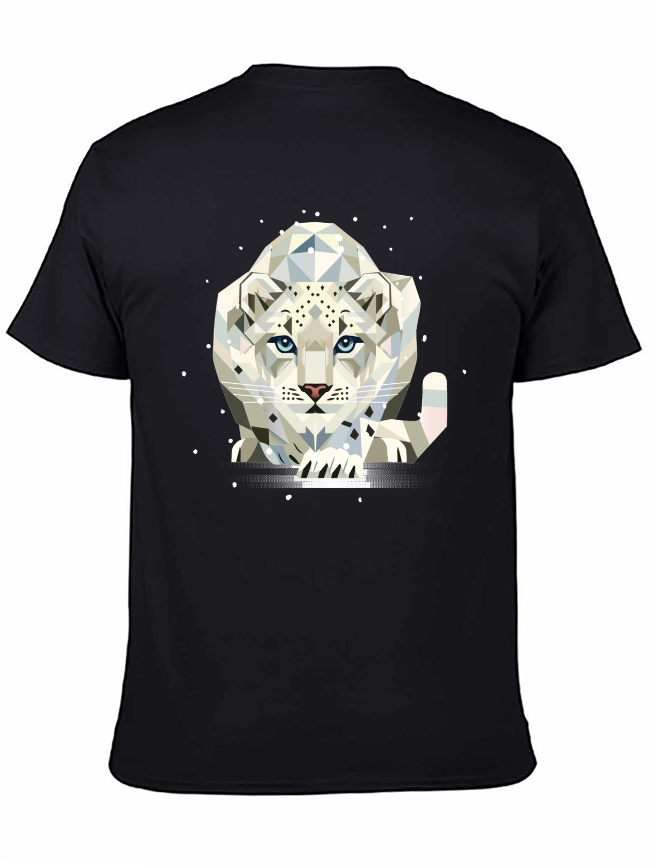 Geometric Snow Leopard T-Shirt | Cool Snow Leopard Graphic Tee | Wildlife Animal Shirt | Animal Lover Gift | Free Shipping $50+