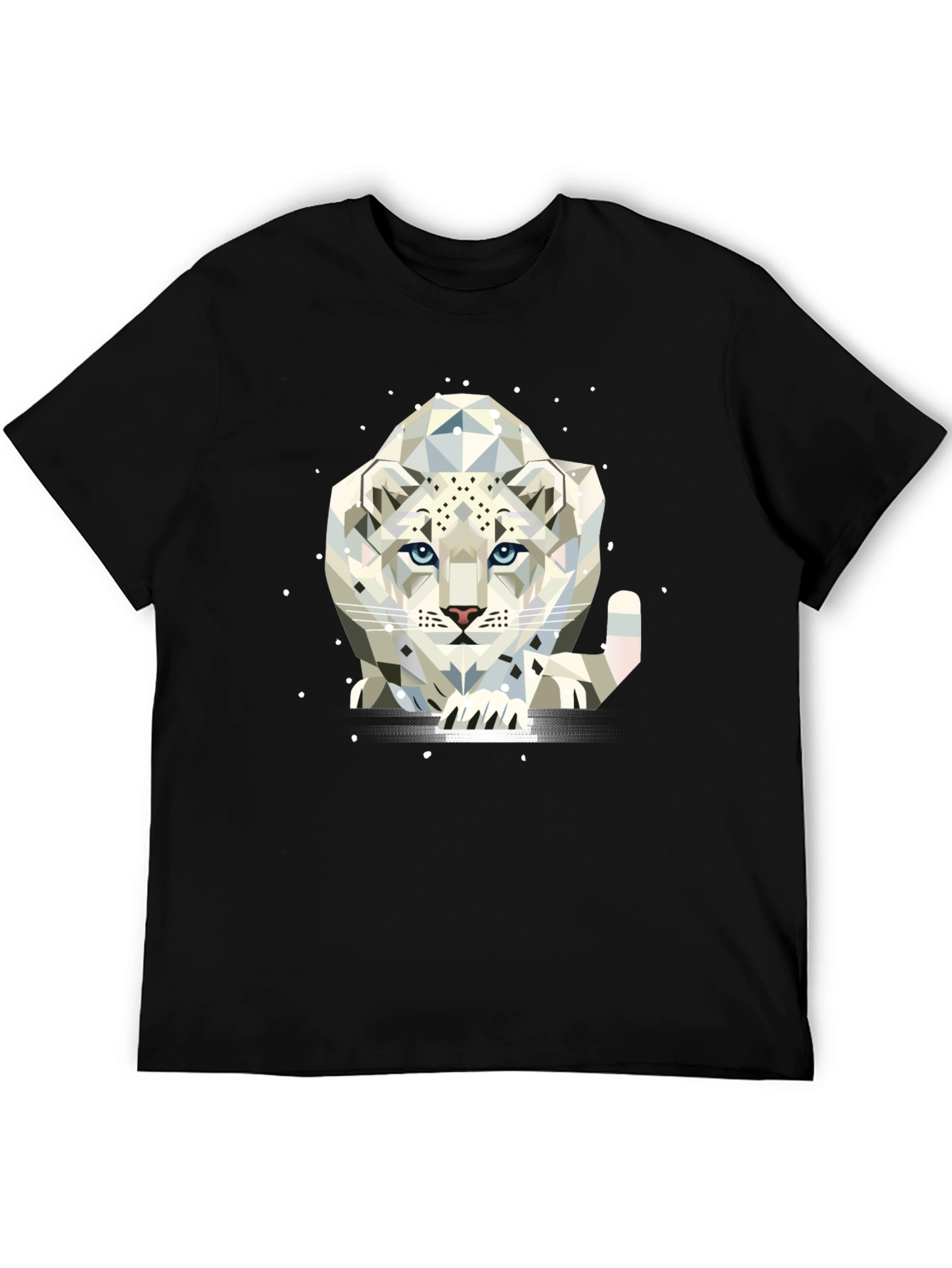 Geometric Snow Leopard T-Shirt | Cool Snow Leopard Graphic Tee | Wildlife Animal Shirt | Animal Lover Gift | Free Shipping $50+