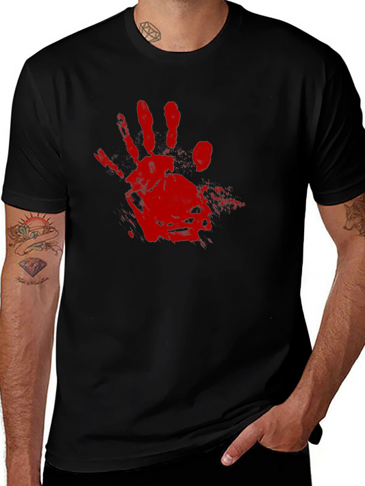 Bloody Handprint Graphic Tee - Halloween Shirt