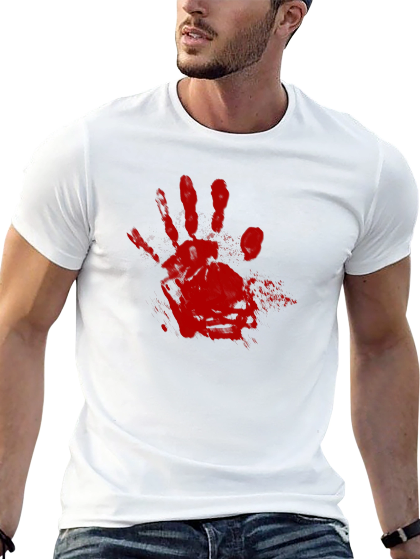 Bloody Handprint Graphic Tee - Halloween Shirt