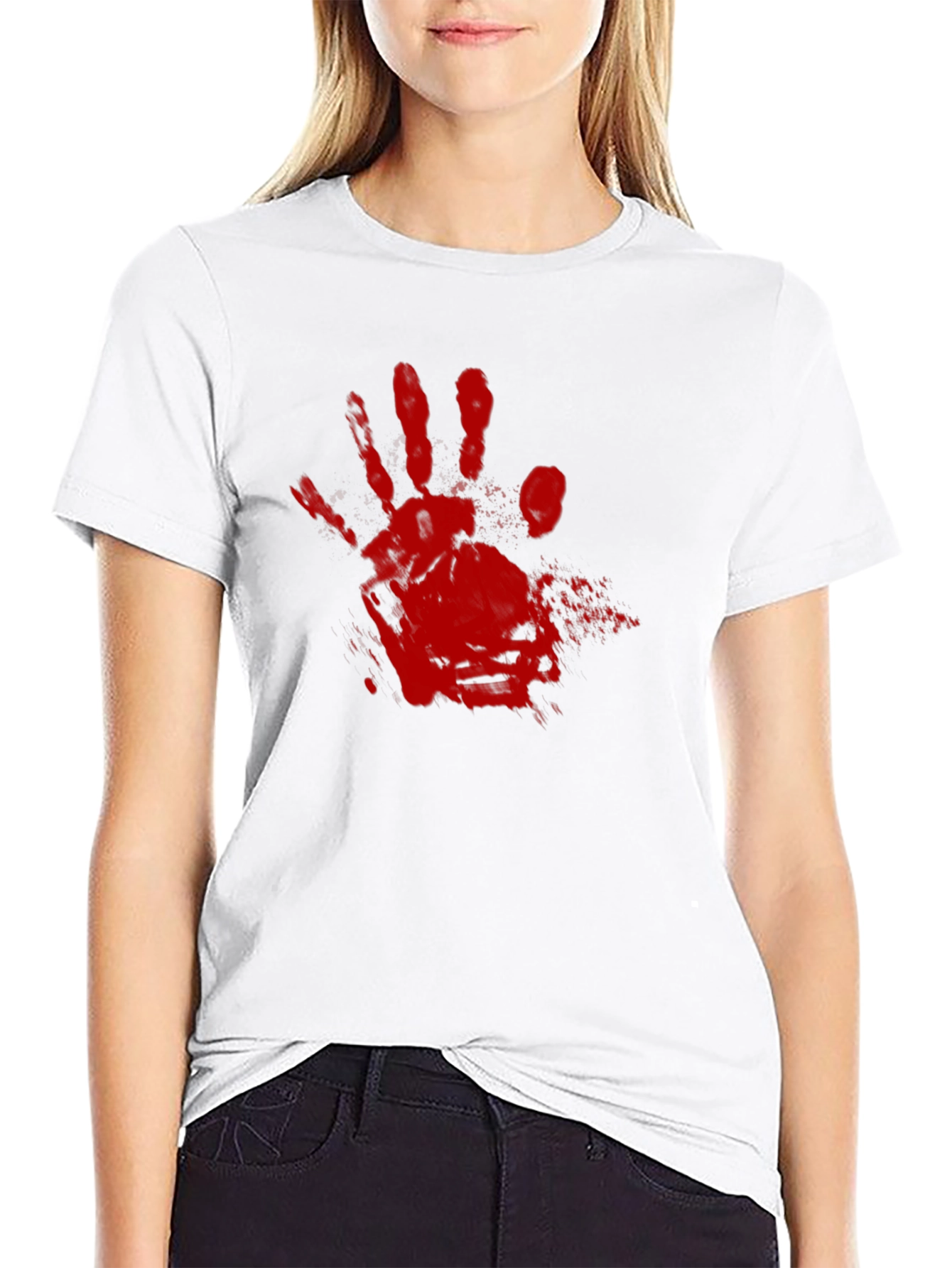 Bloody Handprint Graphic Tee - Halloween Shirt