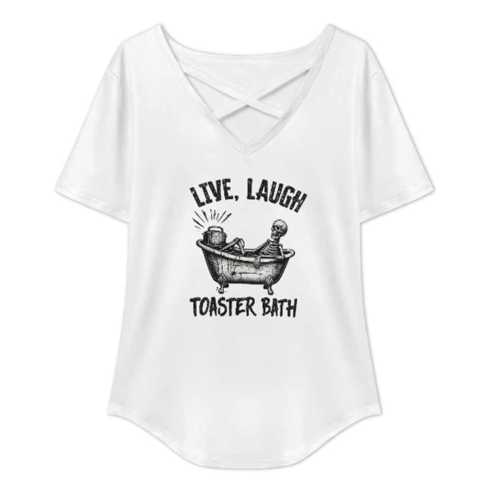 Live Laugh Toaster Bath Skeleton Shirt – Dark Humor Vintage Gothic Graphic Tee(z946)