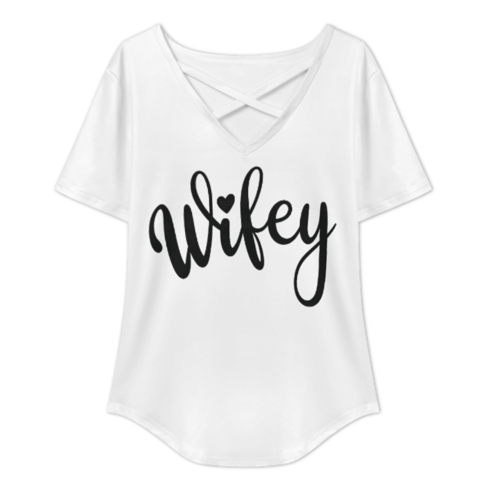 Wifey Script T-Shirt – Minimalist Bride & Wife Graphic Tee | Cute Newlywed Gift for Her(z944)
