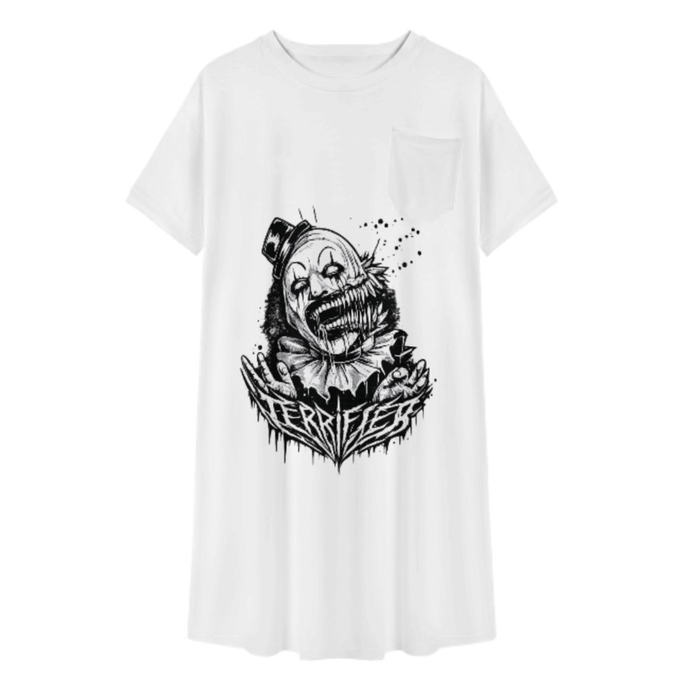 Terrifying Horror Clown Graphic T-Shirt – Dark Gothic Halloween Horror Fan Tee(z924)