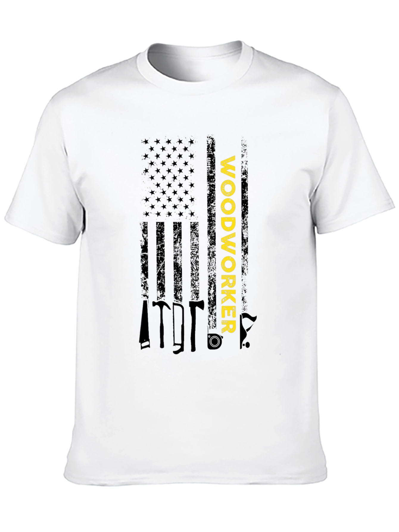 Woodworker American Flag Graphic T-Shirt
