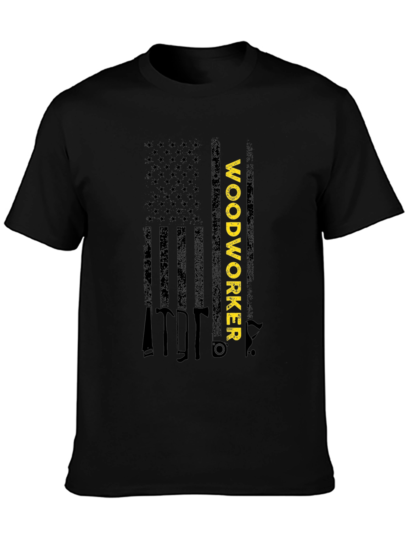 Woodworker American Flag Graphic T-Shirt