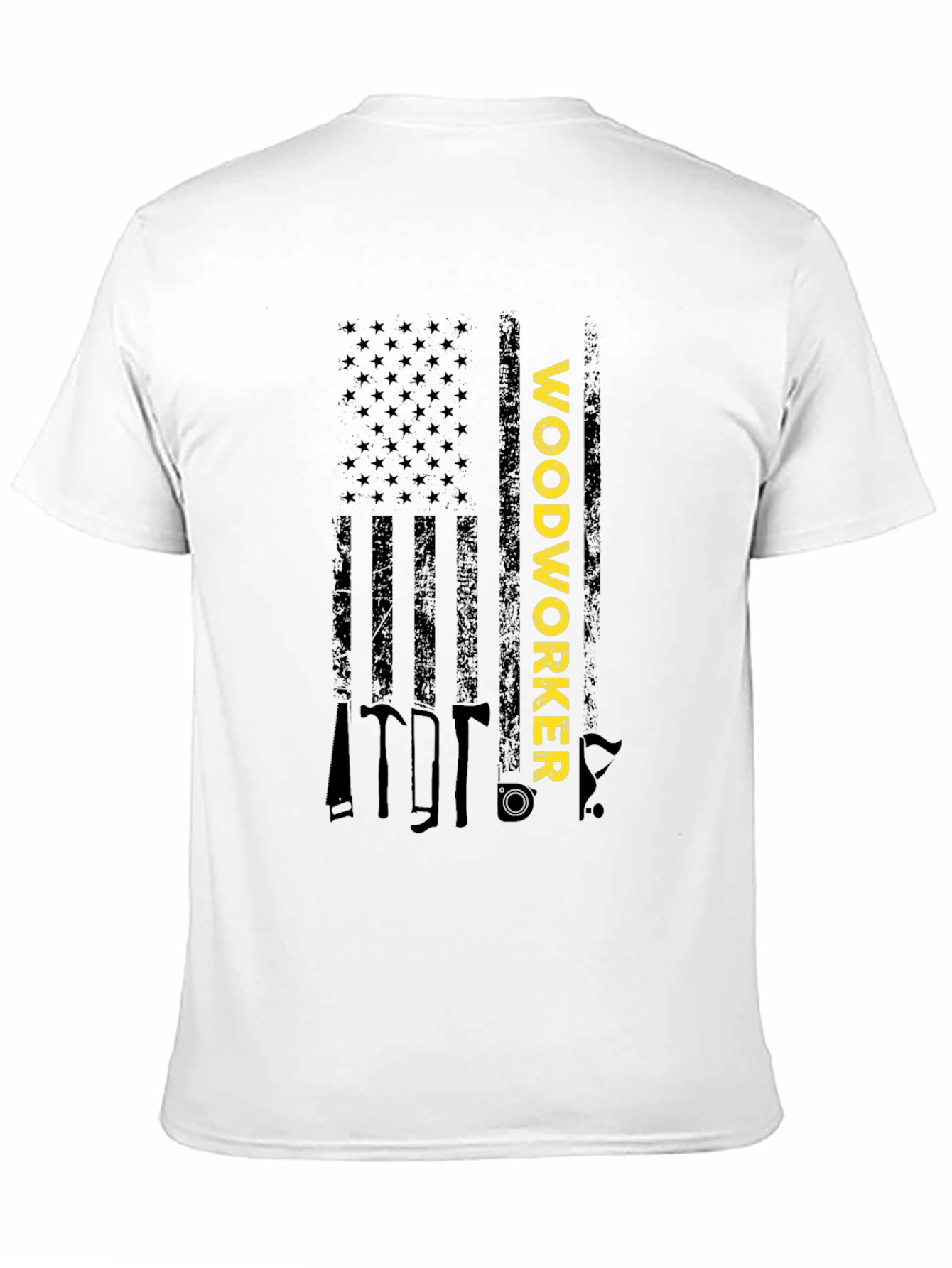 Woodworker American Flag Graphic T-Shirt