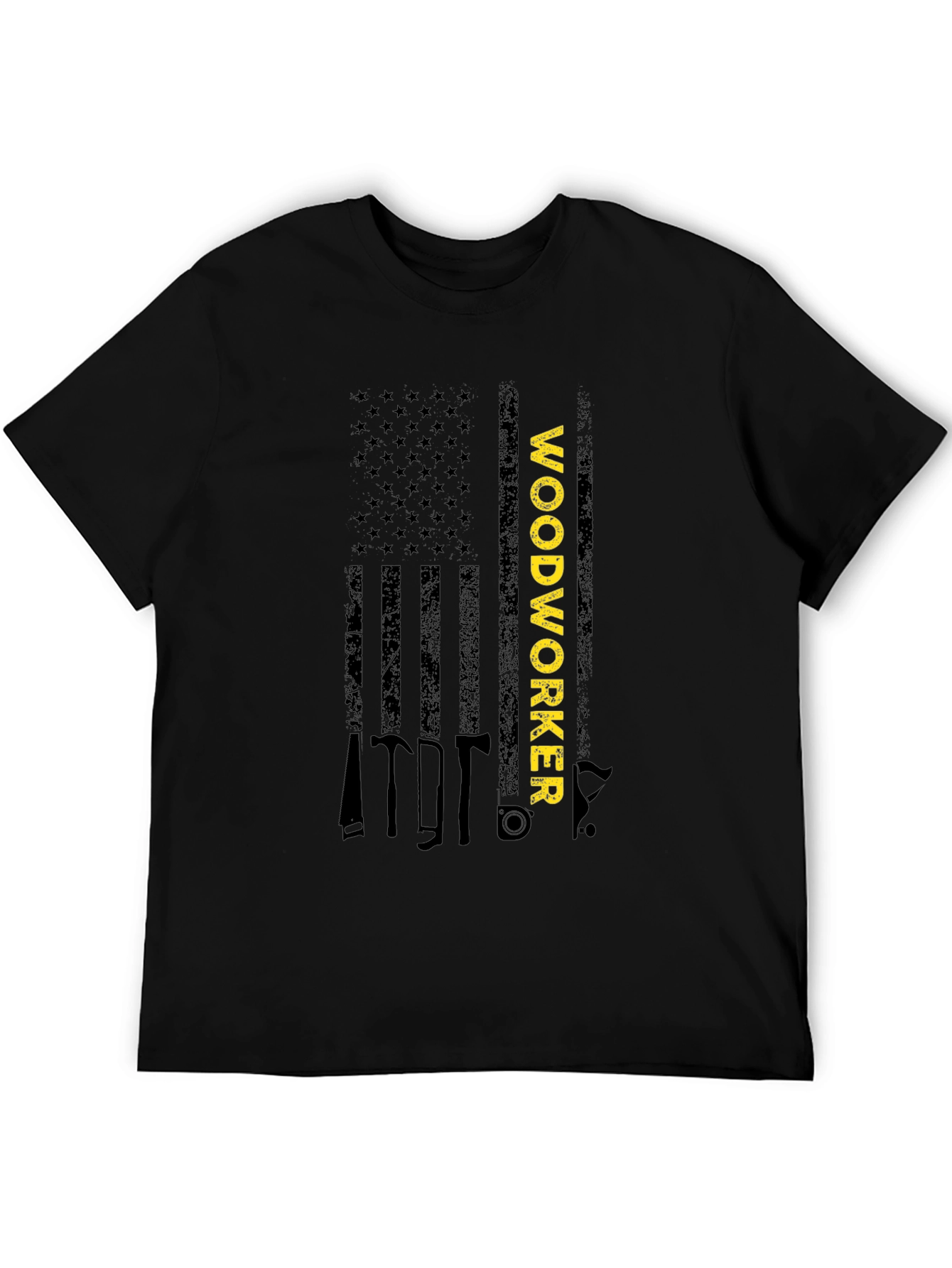 Woodworker American Flag Graphic T-Shirt
