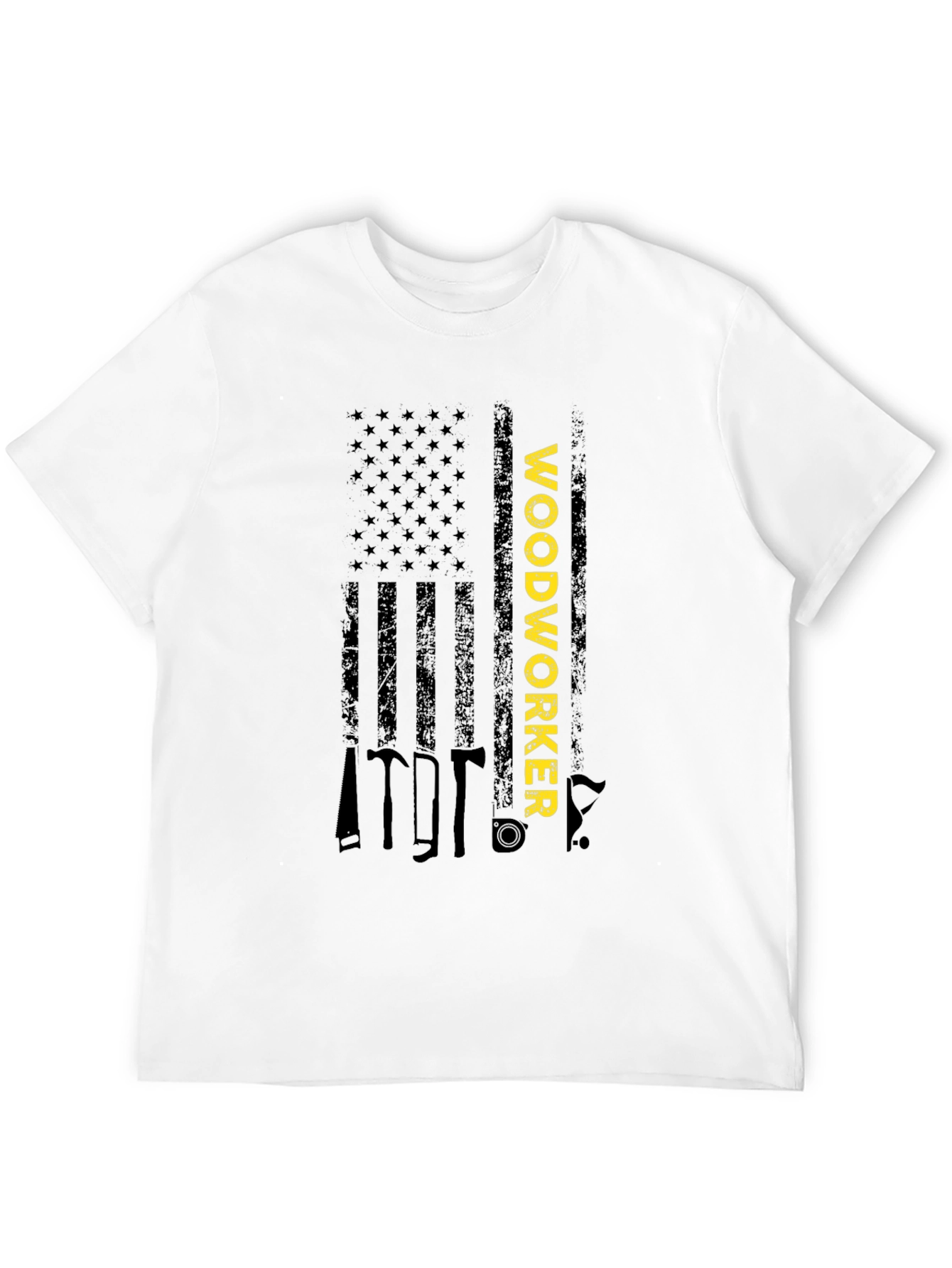 Woodworker American Flag Graphic T-Shirt