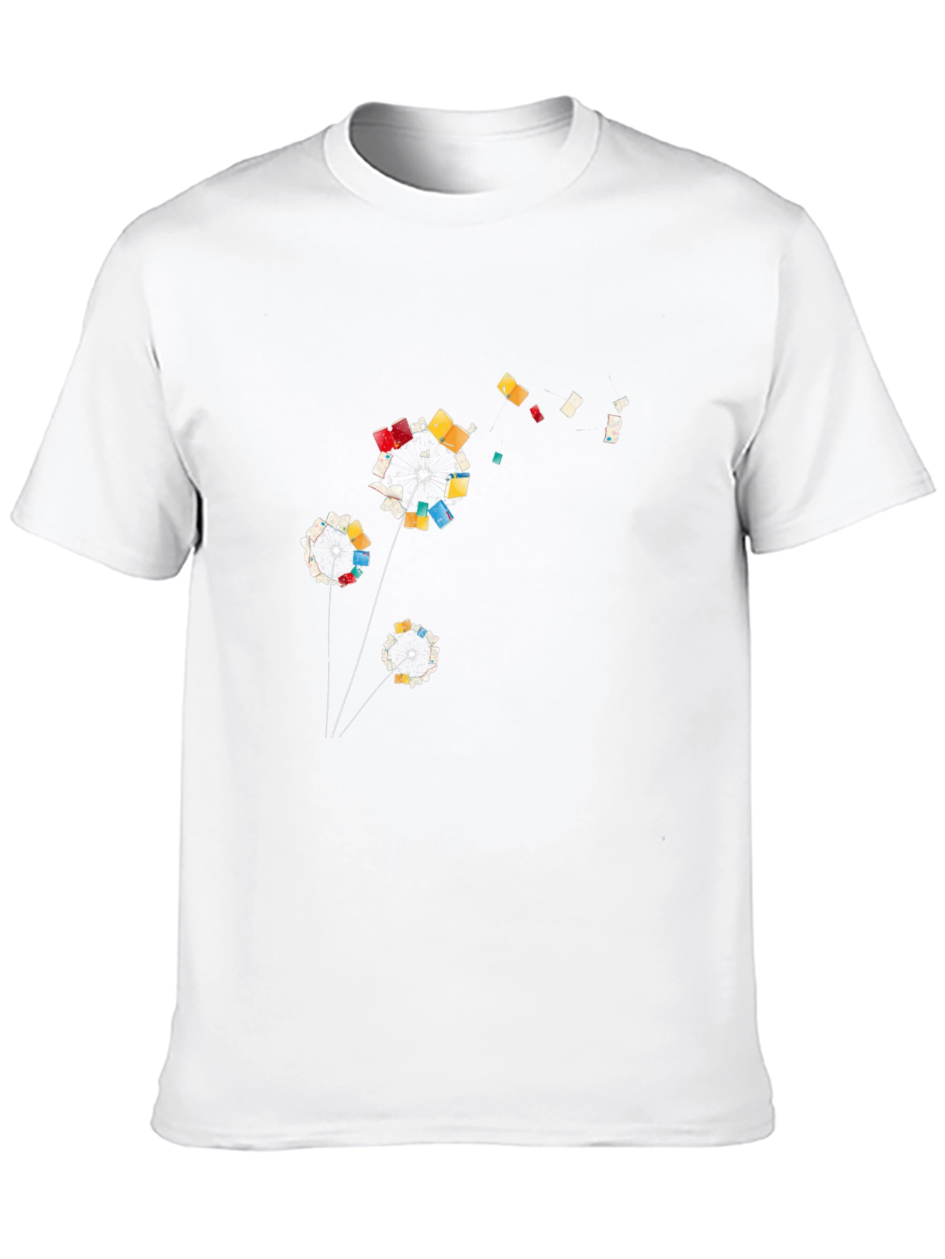 Abstract Dandelion Graphic T-Shirt - Black