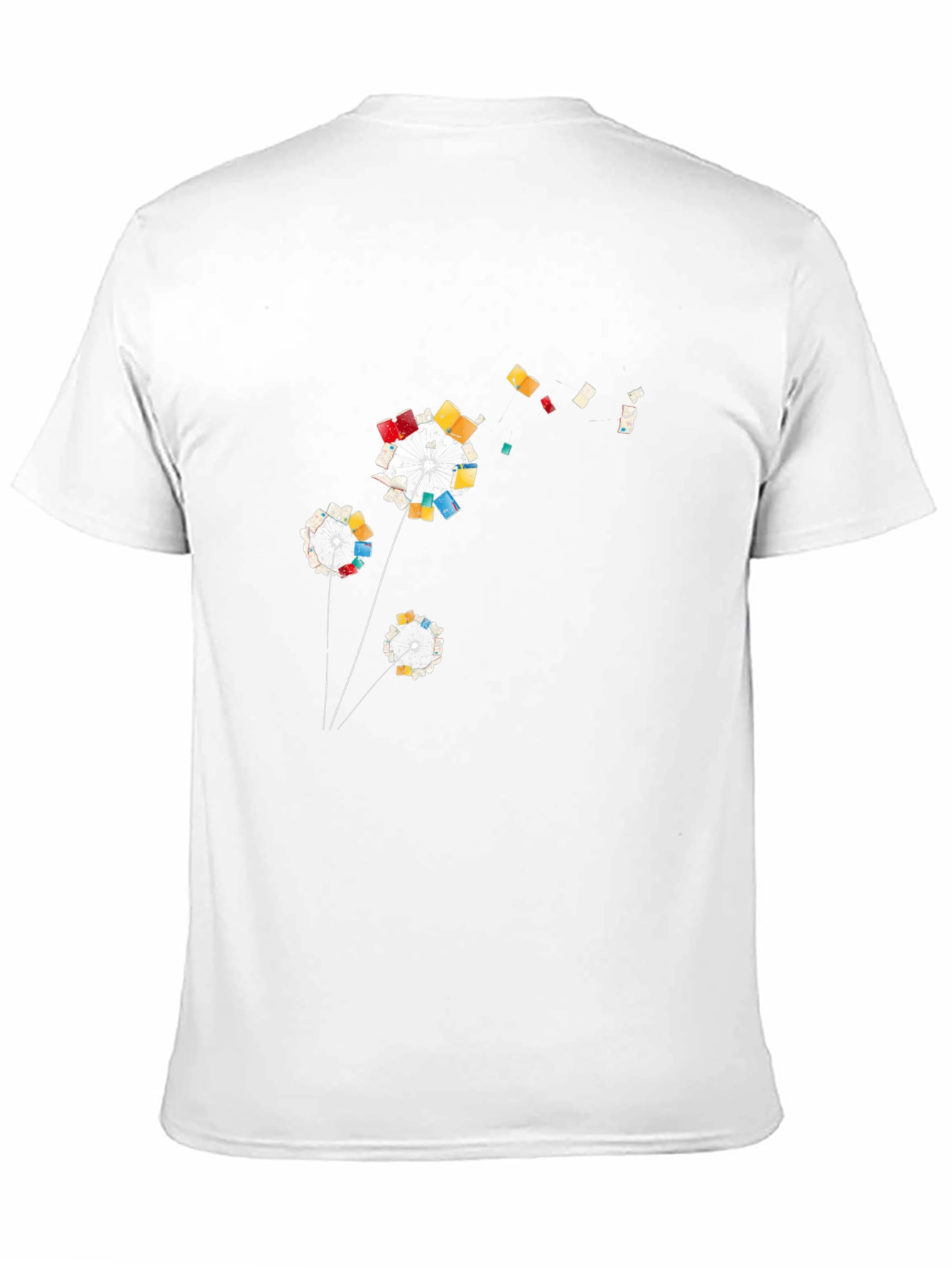 Abstract Dandelion Graphic T-Shirt - Black