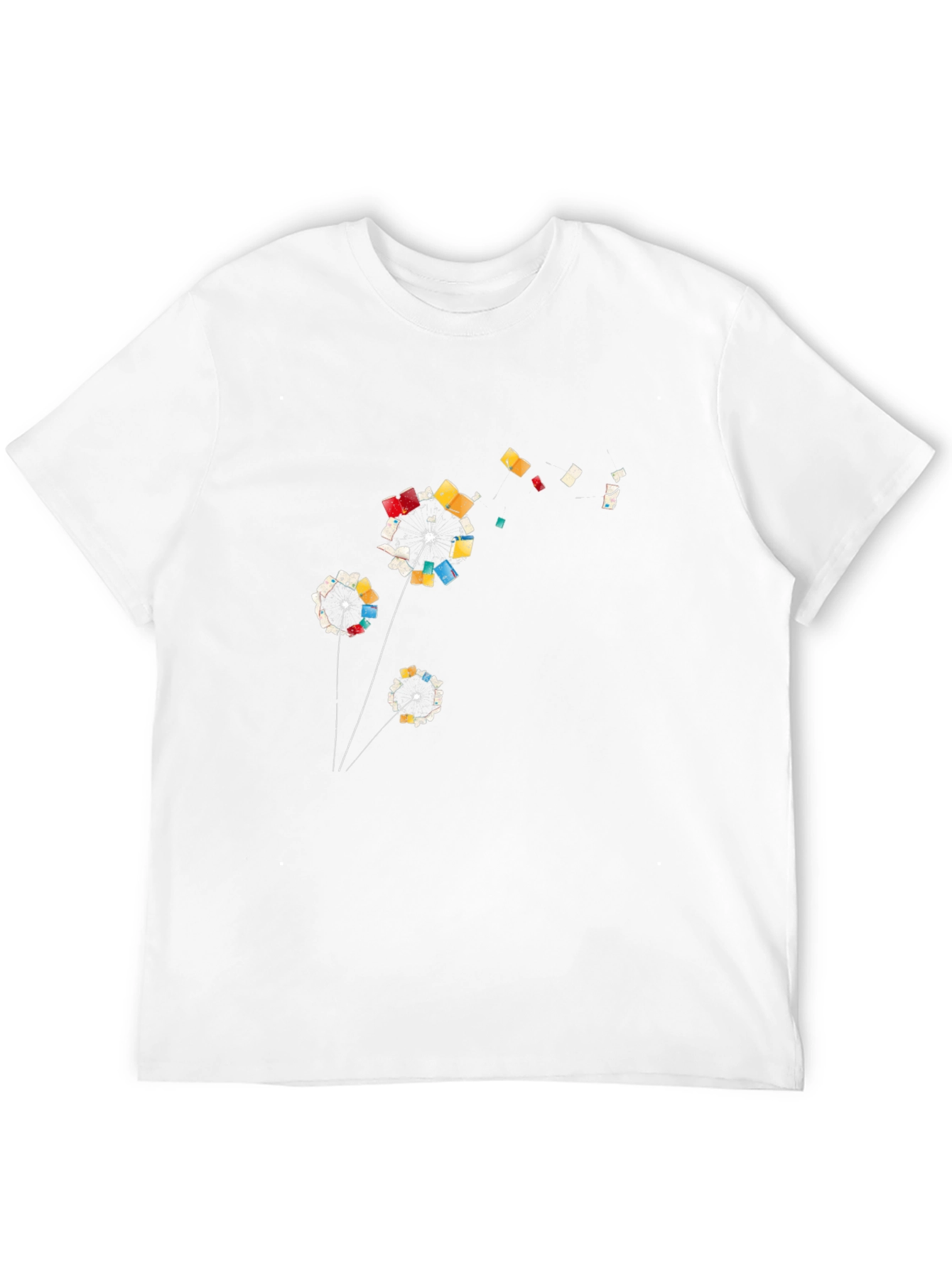 Abstract Dandelion Graphic T-Shirt - Black